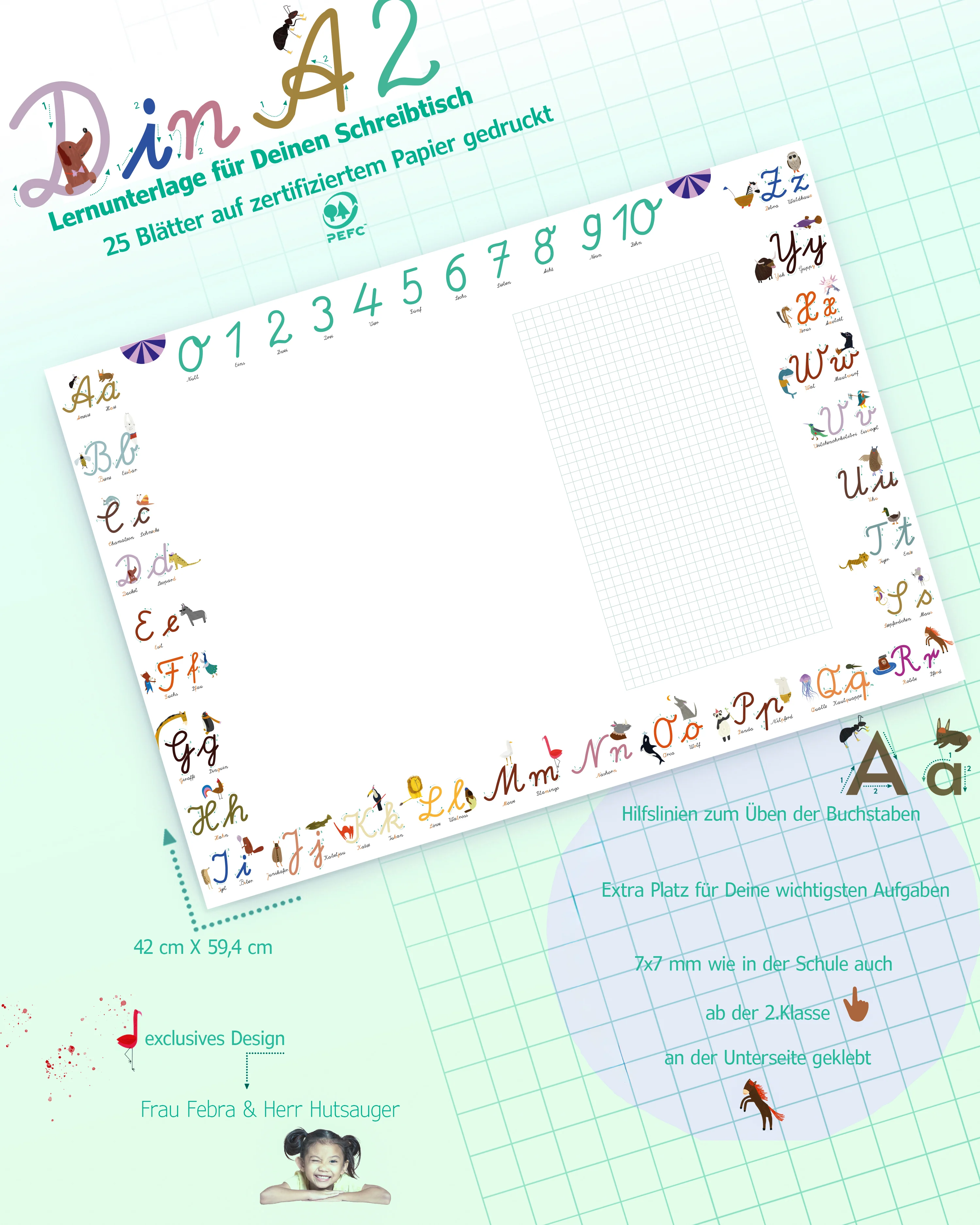 ABC Schreibtischunterlage Schreibschrift zum Abreißen - Image 4