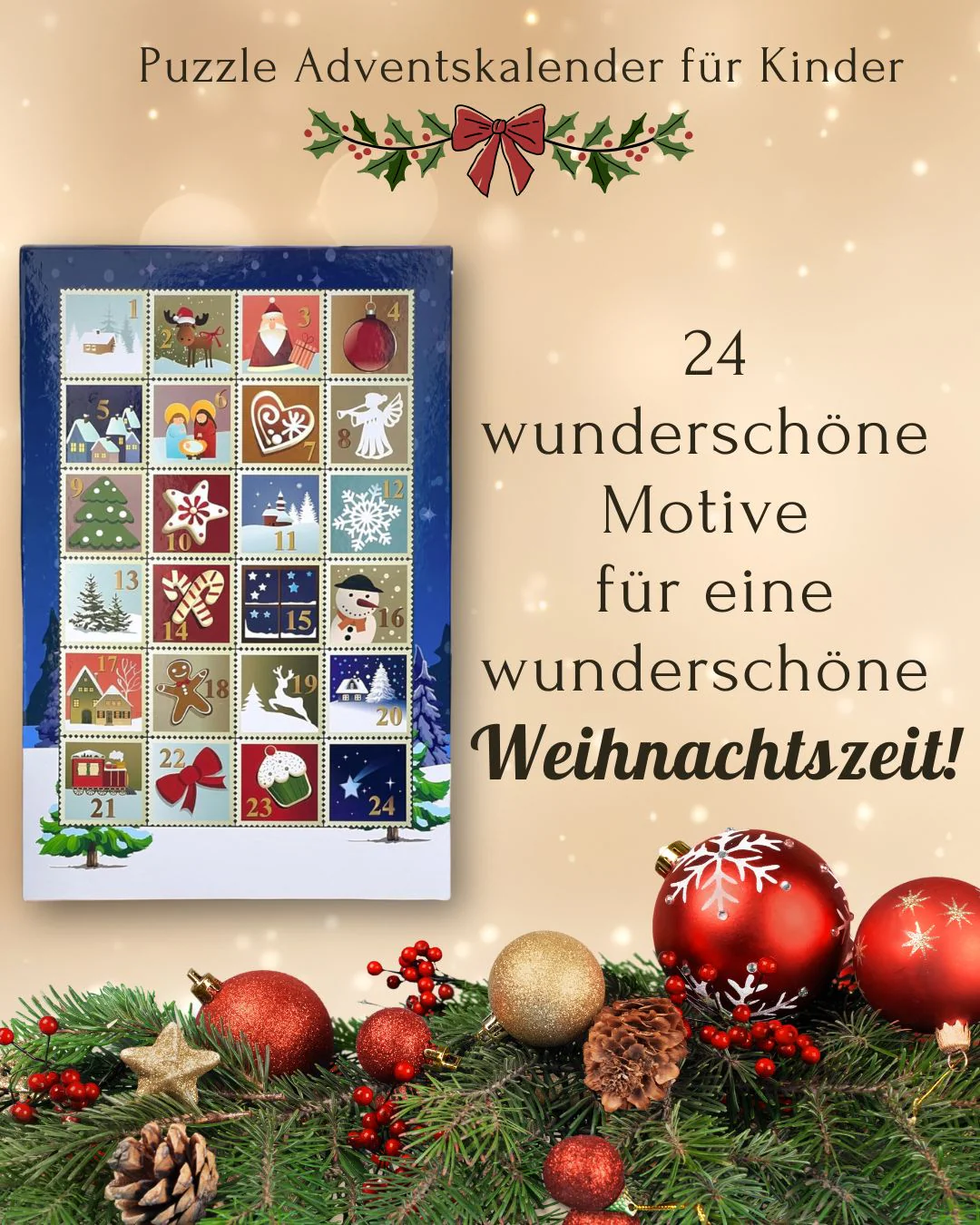 Adventskalender mit 24 Puzzles (je 25 Puzzleteile, 20 x 20cm) - Image 3