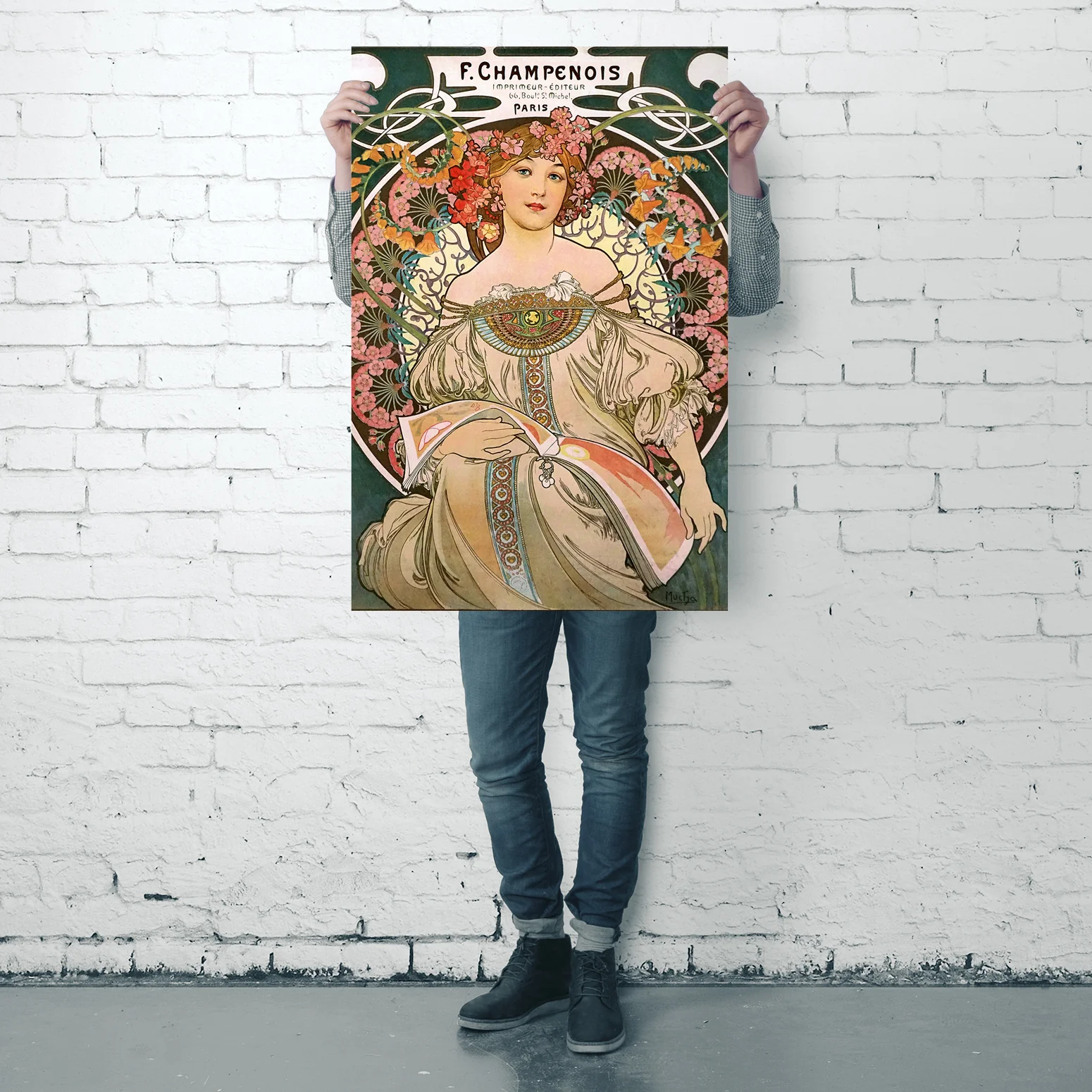 Alfons Mucha Poster Jugendstil F. Champenois 1897 - Image 4