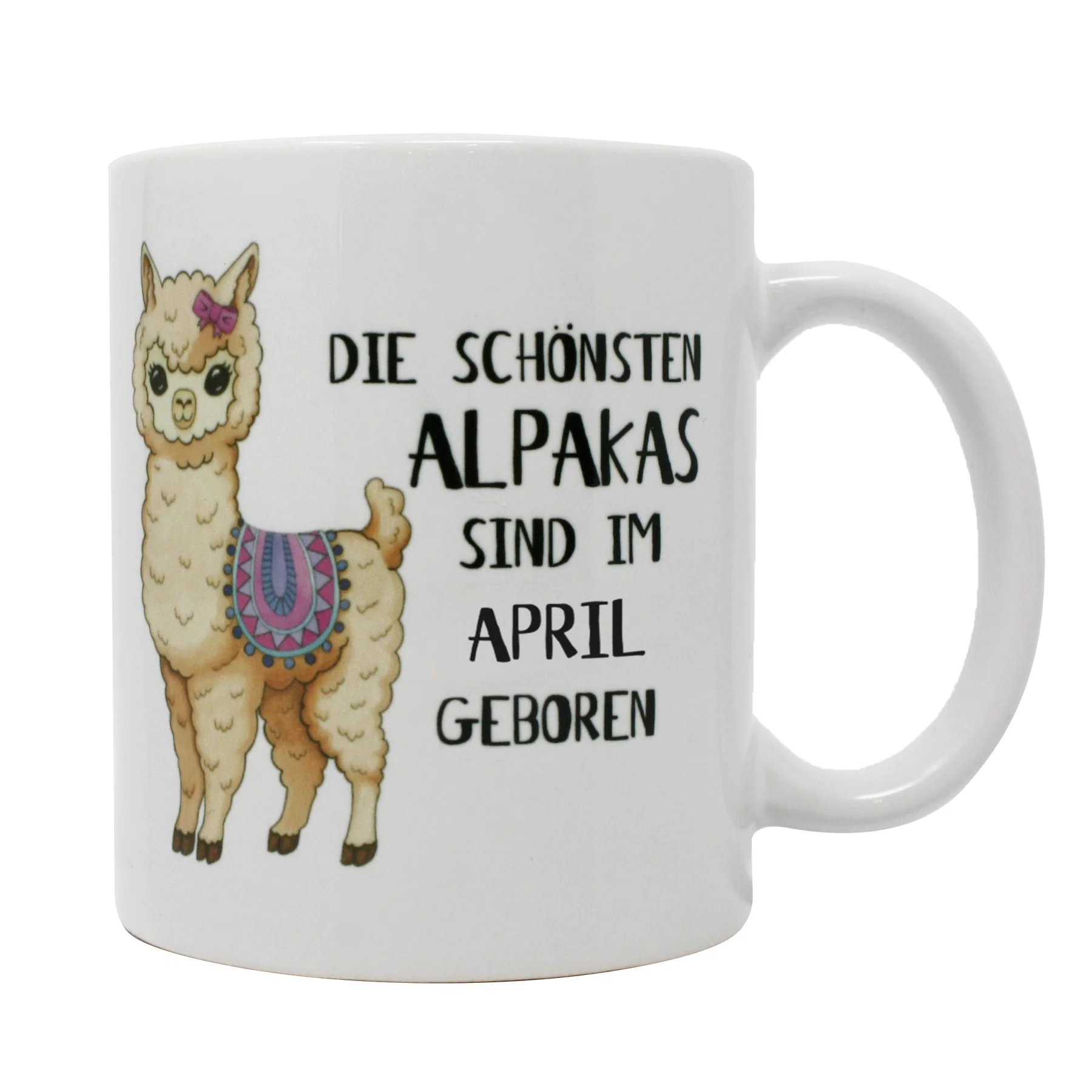 Alpaka Tasse April Die schönsten Alpakas sind ... - Image 2