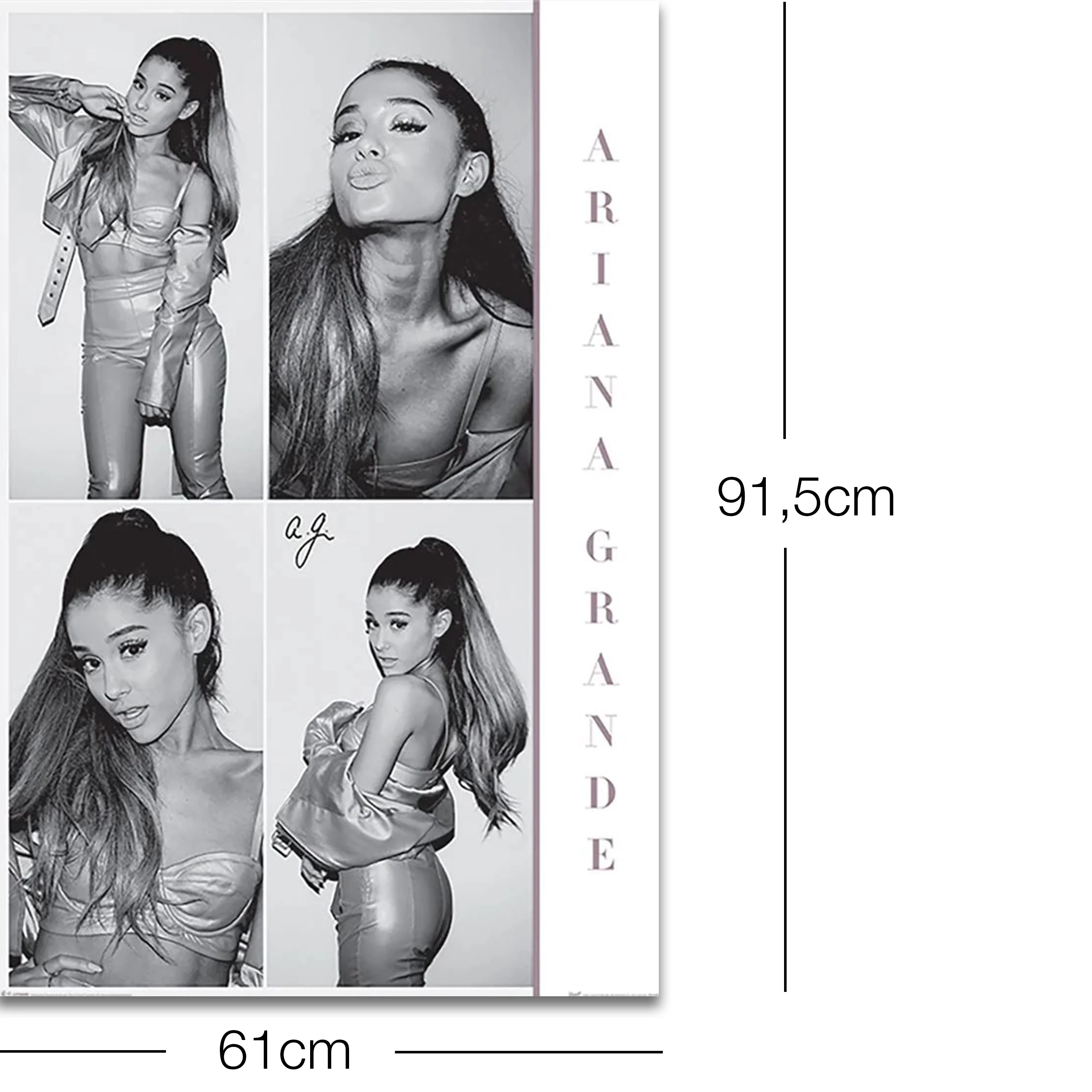 Ariana Grande Poster Black & White - Image 3