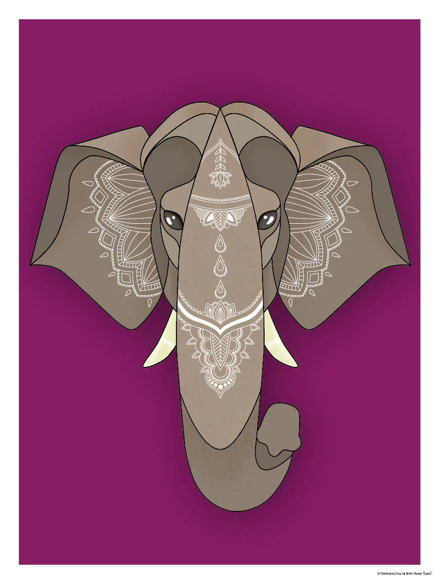 Asiatischer Elefant Kunstdruck Madeleine