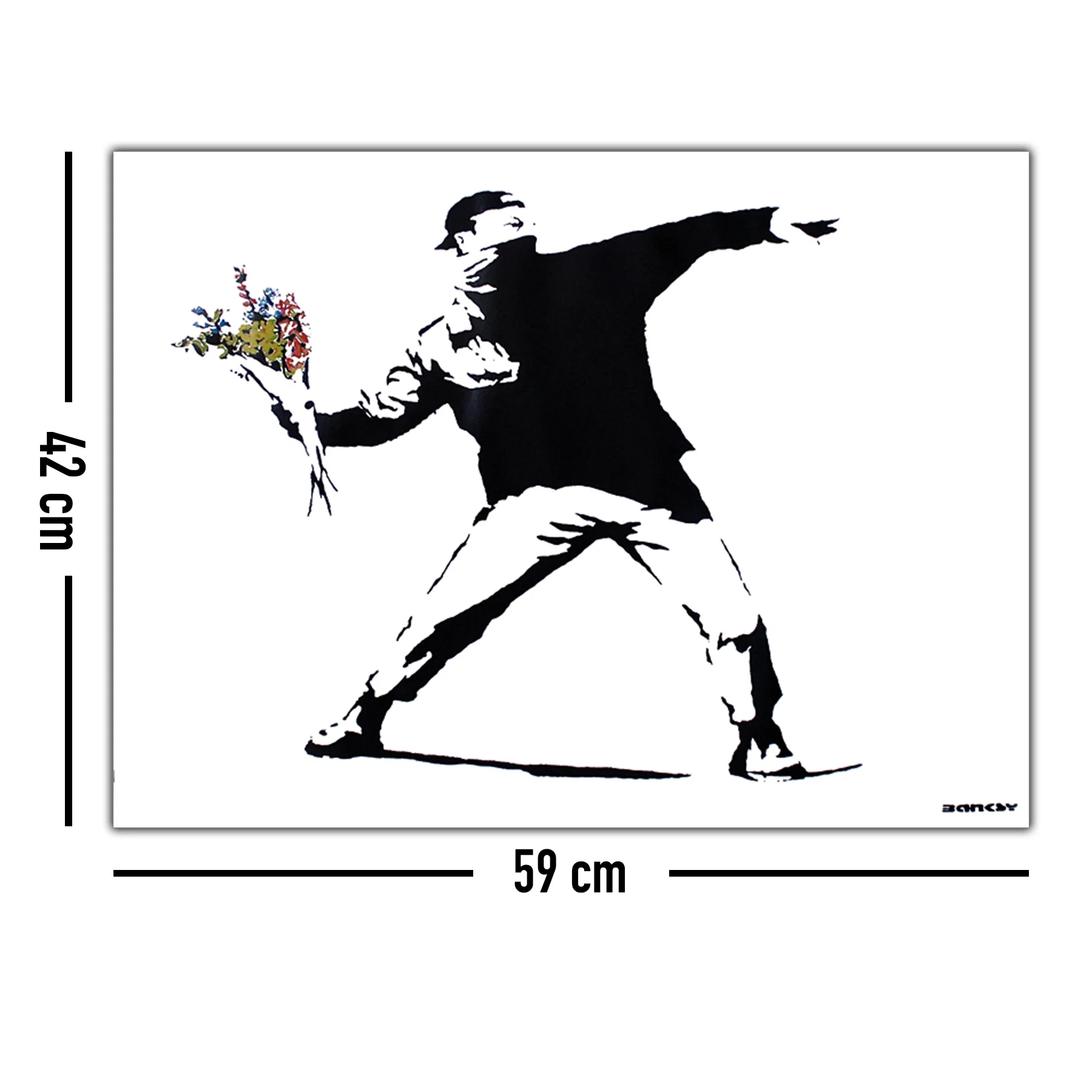 Banksy Poster Graffiti Throwing Flowers - Image 8