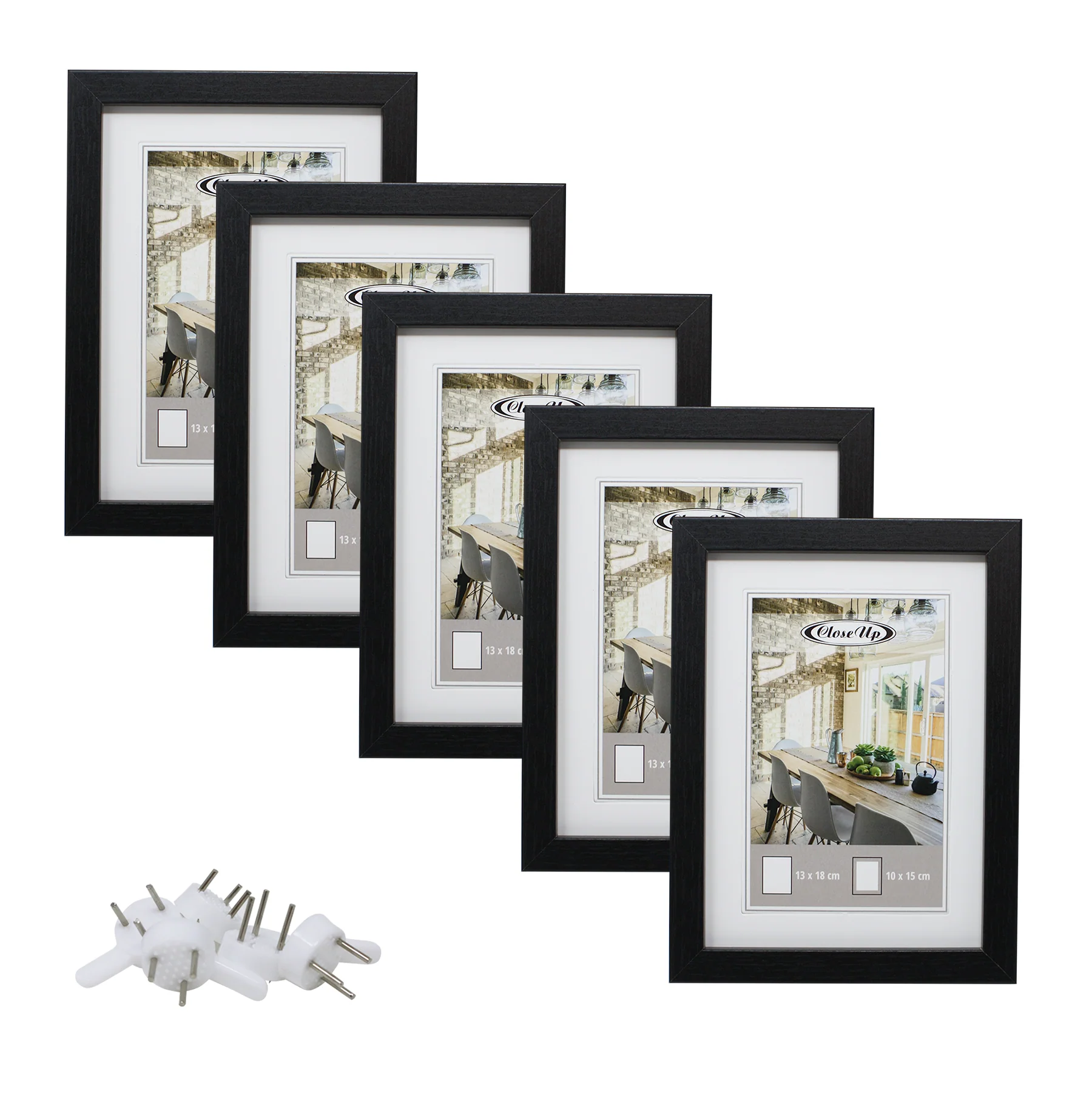 Bilderrahmen-Set 13 x 18 cm schwarz, 5 Stück