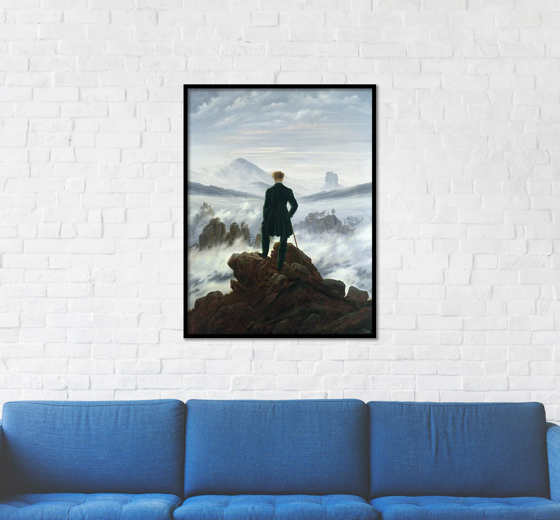 C. D. Friedrich Kunstdruck Wanderer über dem Nebelmeer - Image 3