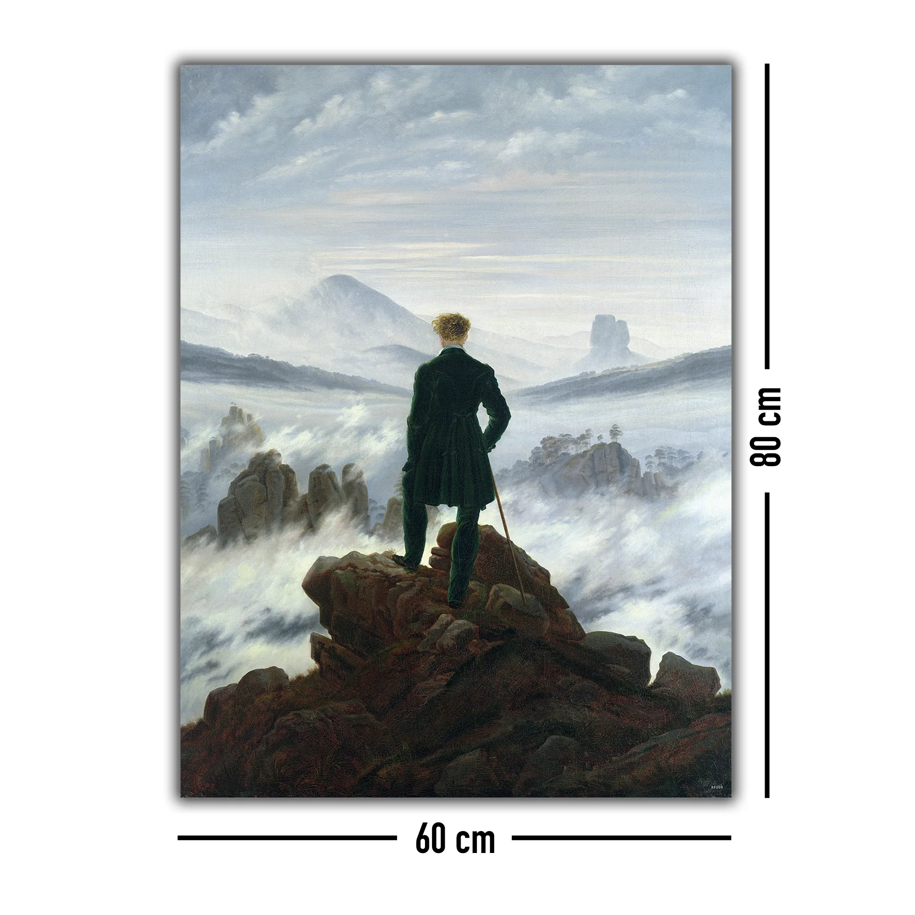 C. D. Friedrich Kunstdruck Wanderer über dem Nebelmeer - Image 4