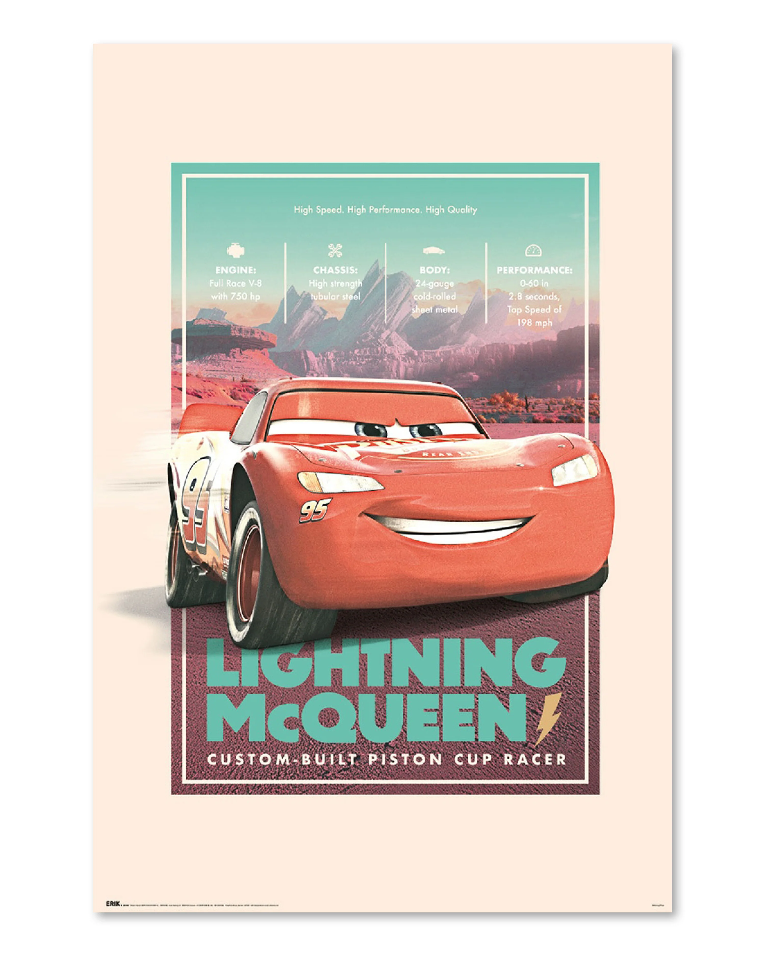 Cars Poster Pixar Vintage