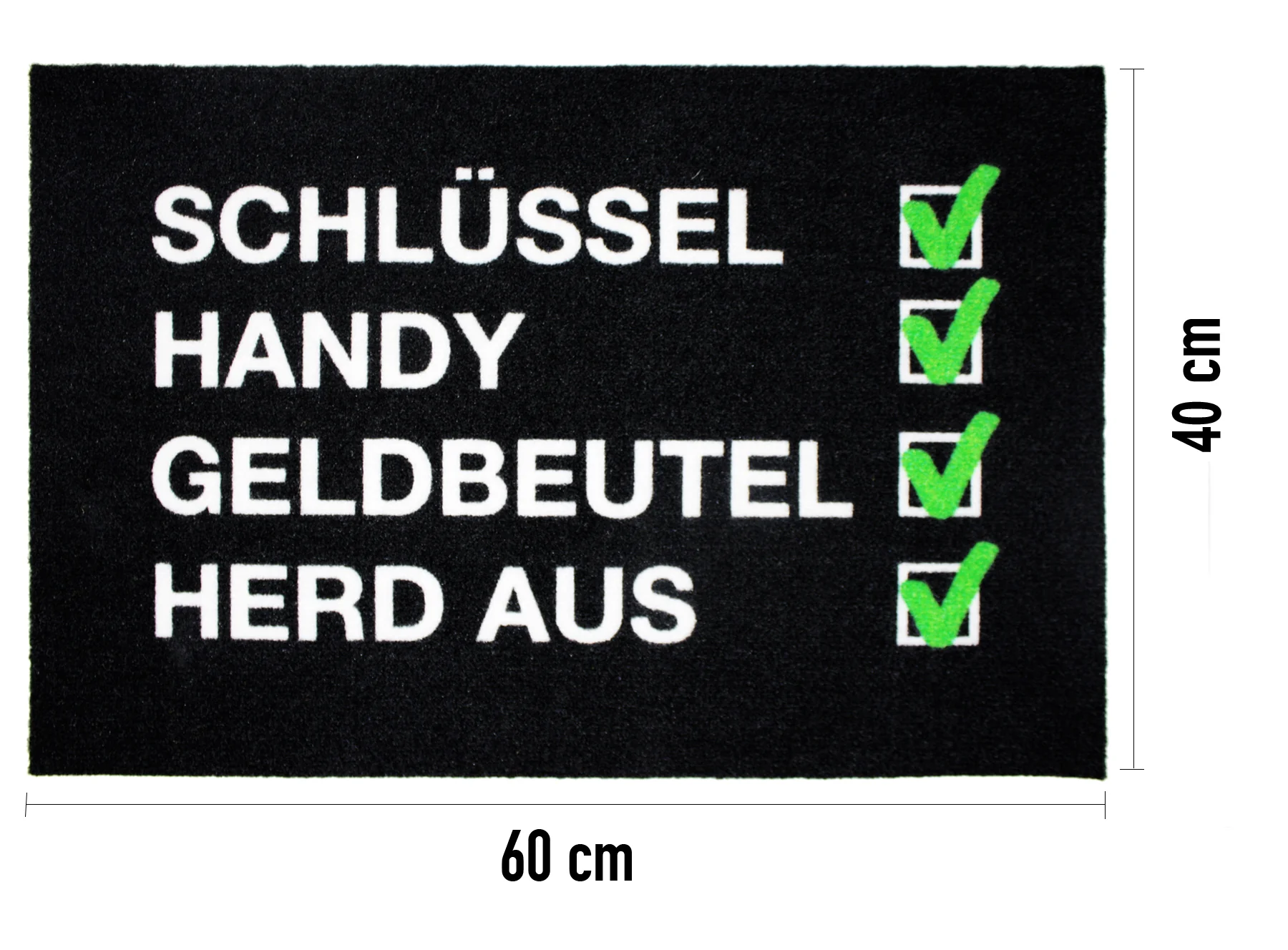 Checkliste Fußmatte Schlüssel, Handy, Geldbeutel, Herd aus - Image 6