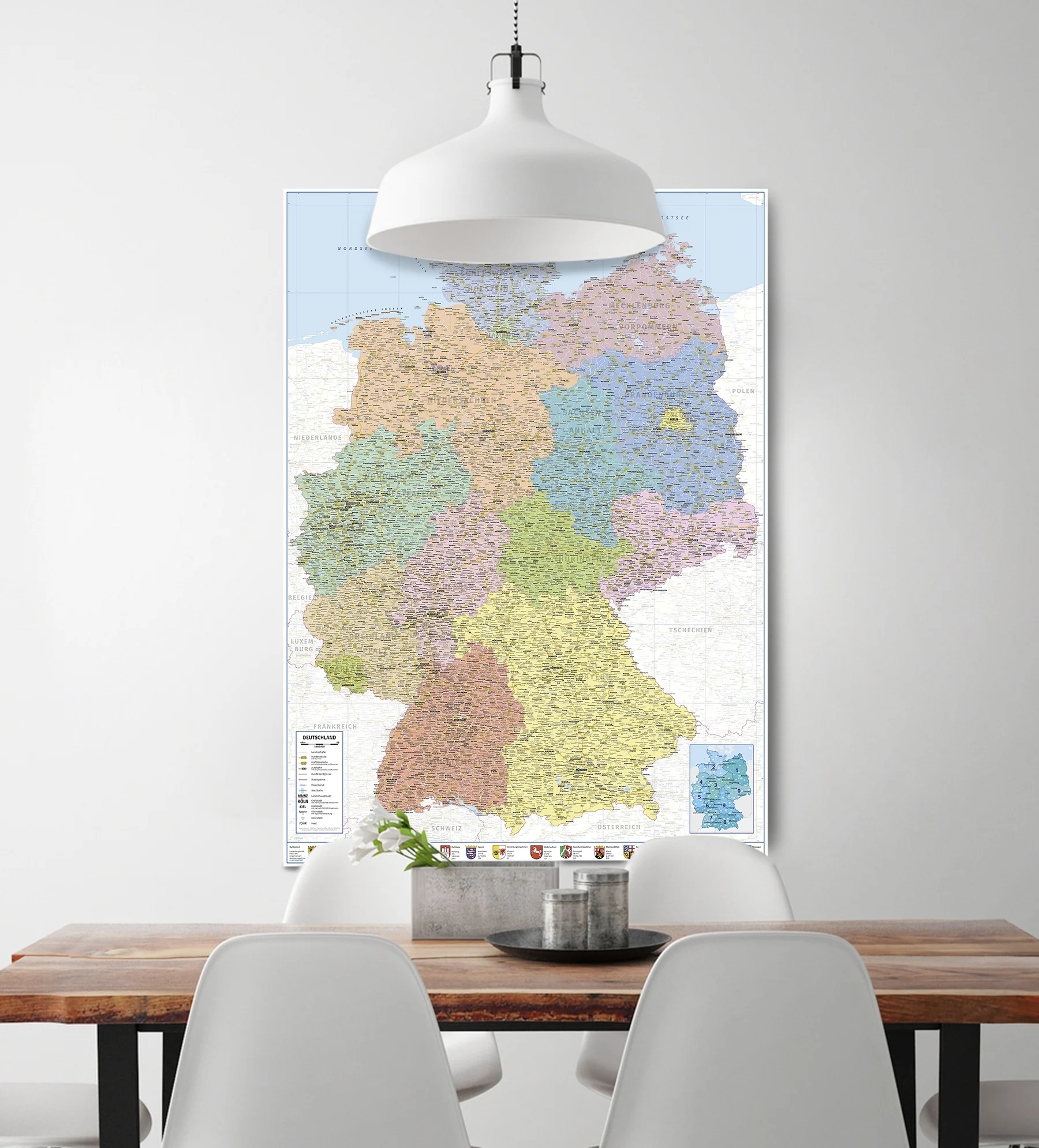 Deutschlandkarte XXL Poster Politische Landkarte 100x140 - Image 4