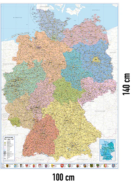 Deutschlandkarte XXL Poster Politische Landkarte 100x140 - Image 6