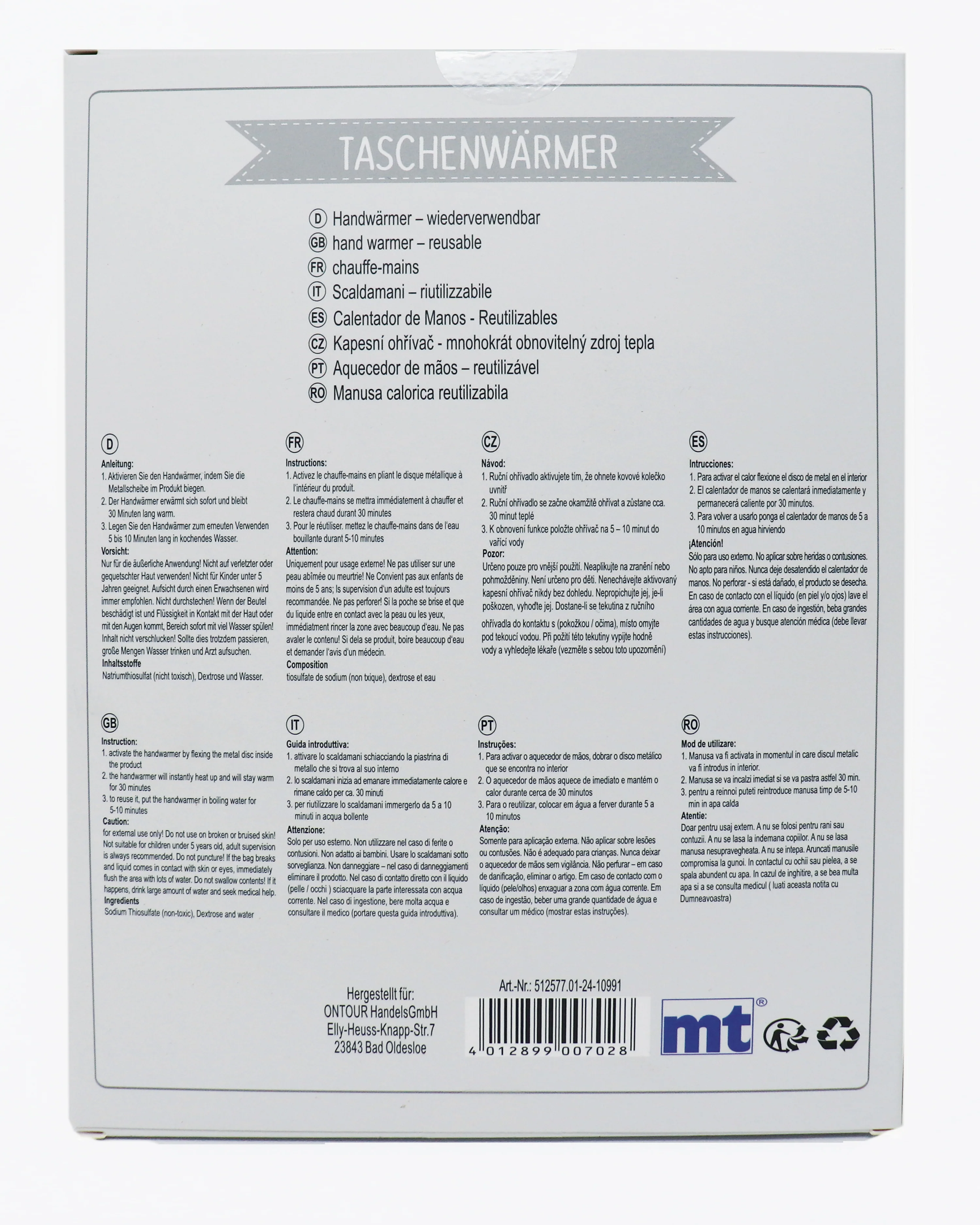 Didi Taschenwärmer Wärmflasche Rentier 4er Set - Image 4