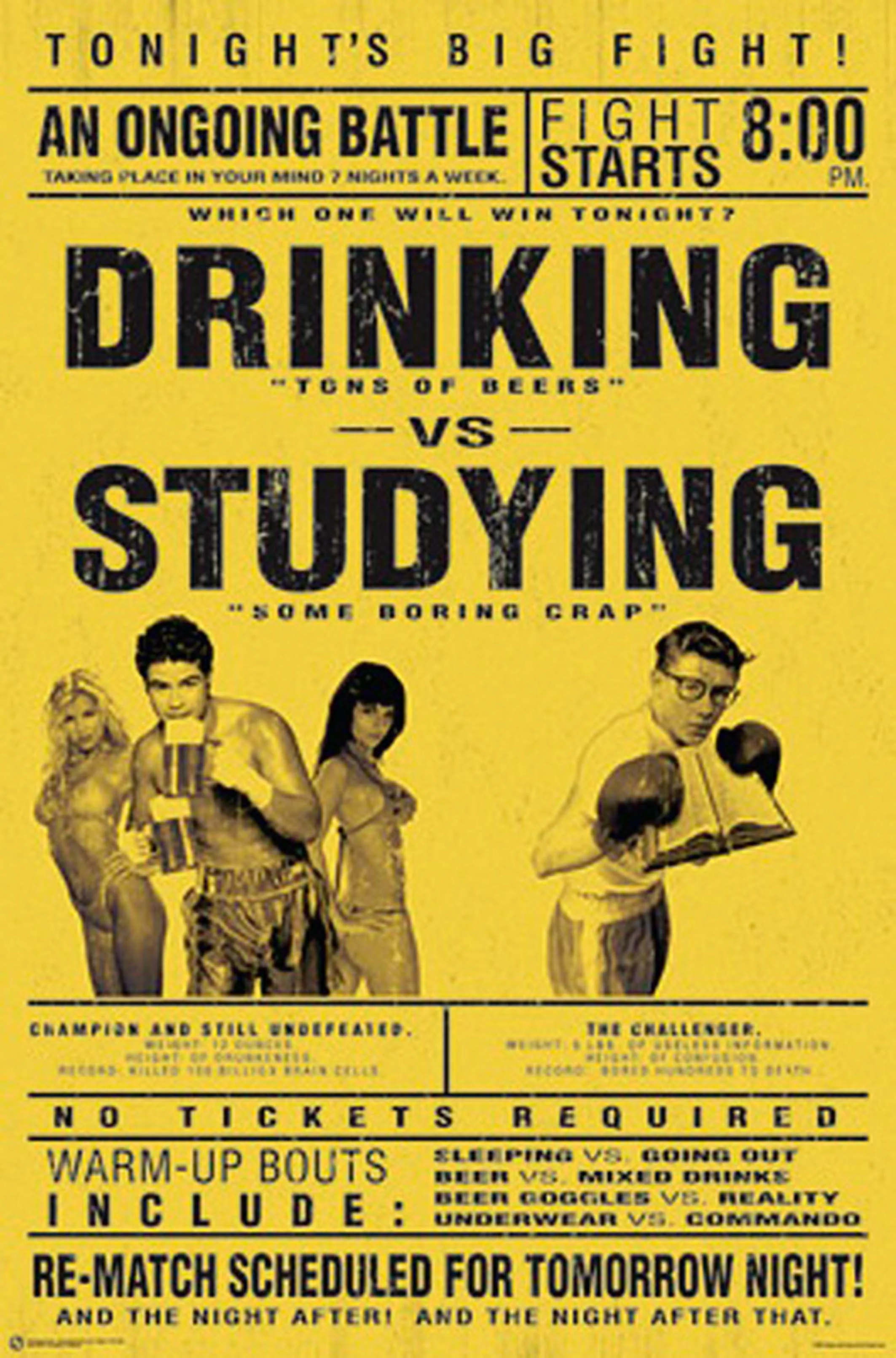 Drinking vs. Studying Poster Studenten Poster