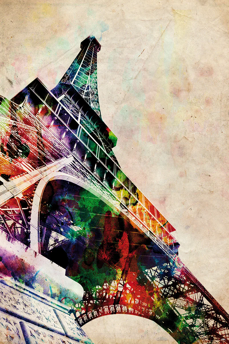 Eiffel Tower Watercolor Poster Michael Tompsett