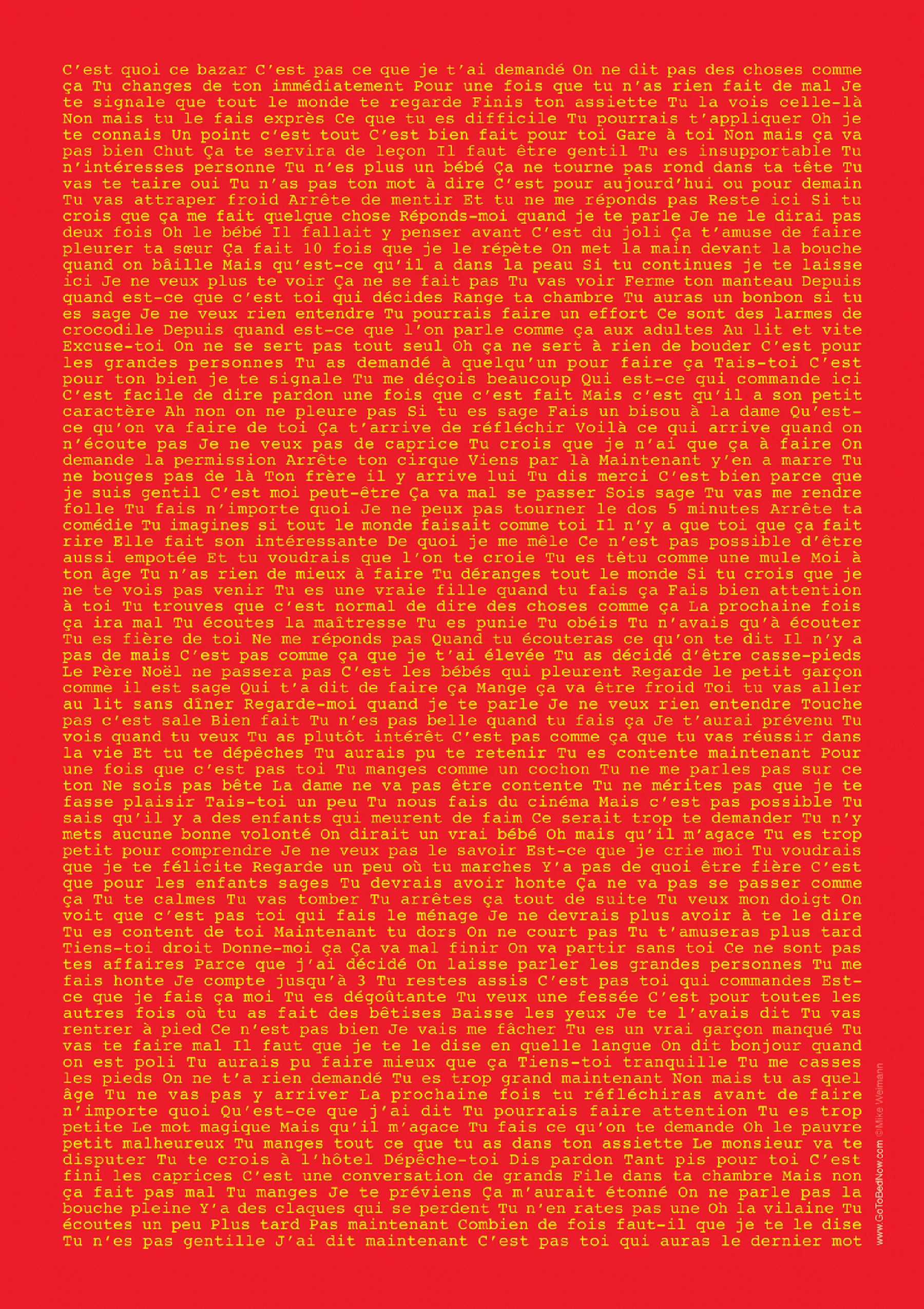 Erziehungssprüche Poster auf französisch