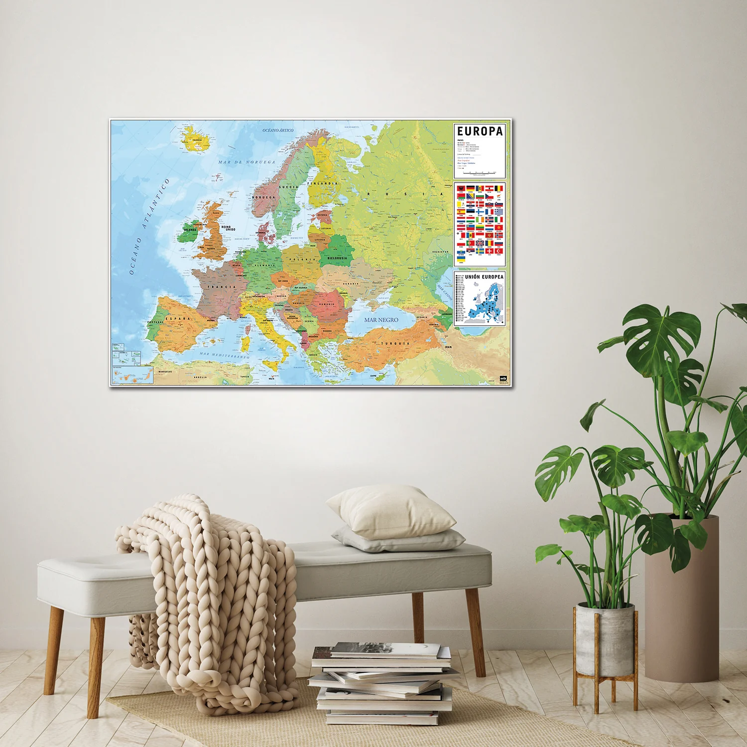 Europakarte Poster Flaggen mit spanischen Beschriftungen - Image 3