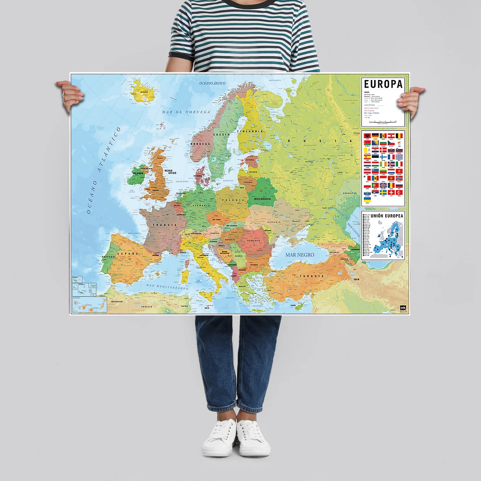 Europakarte Poster Flaggen mit spanischen Beschriftungen - Image 4