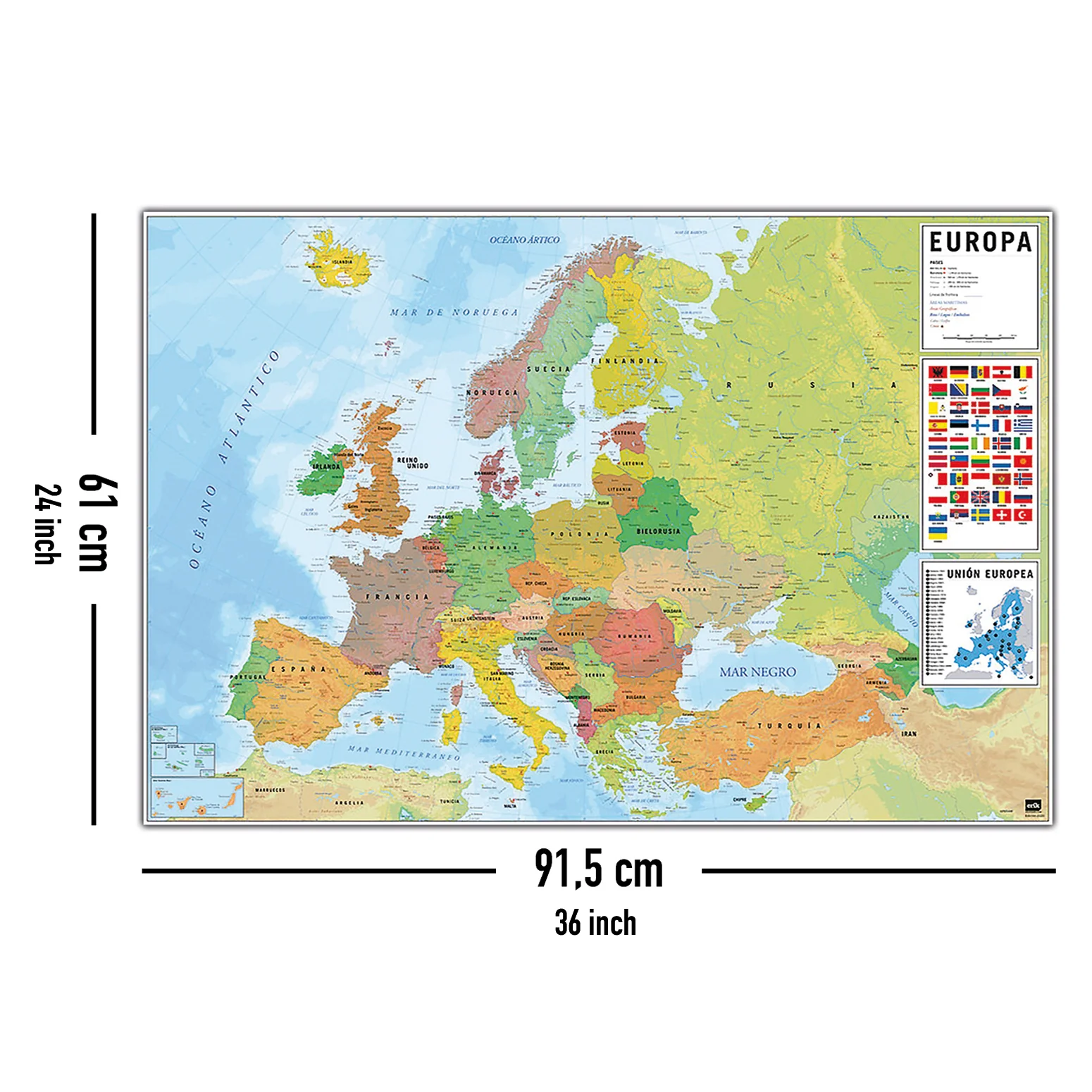 Europakarte Poster Flaggen mit spanischen Beschriftungen - Image 5