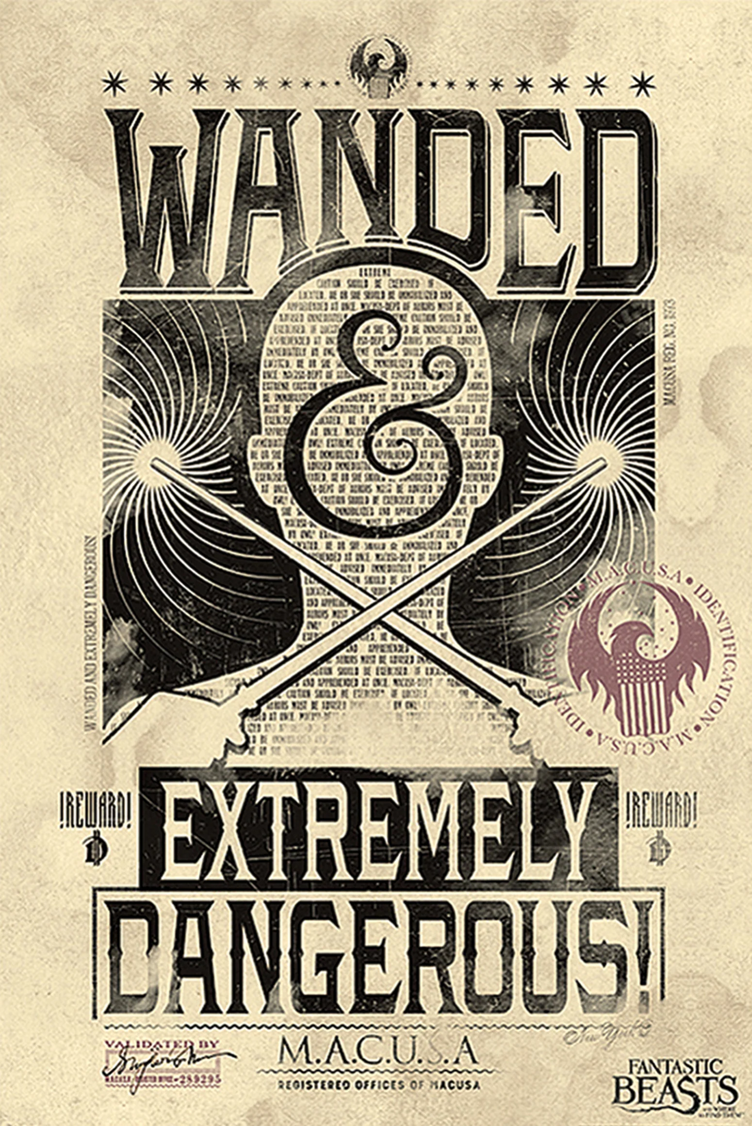 Fantastic Beasts Poster Wanded & Extremely Dangerous