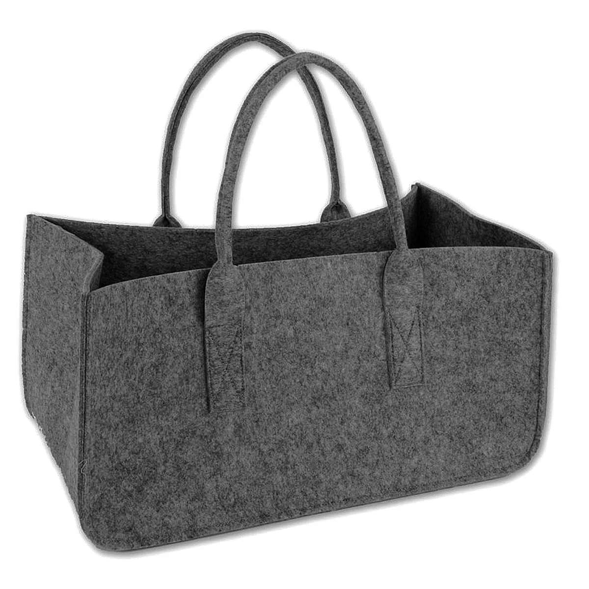Filztasche Kaminholz Grau Tragetasche, Felt Bag Melange