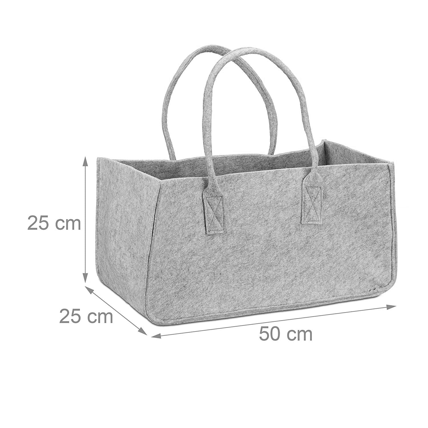 Filztasche Kaminholz Hellgrau Tragetasche, Felt Bag - Image 6