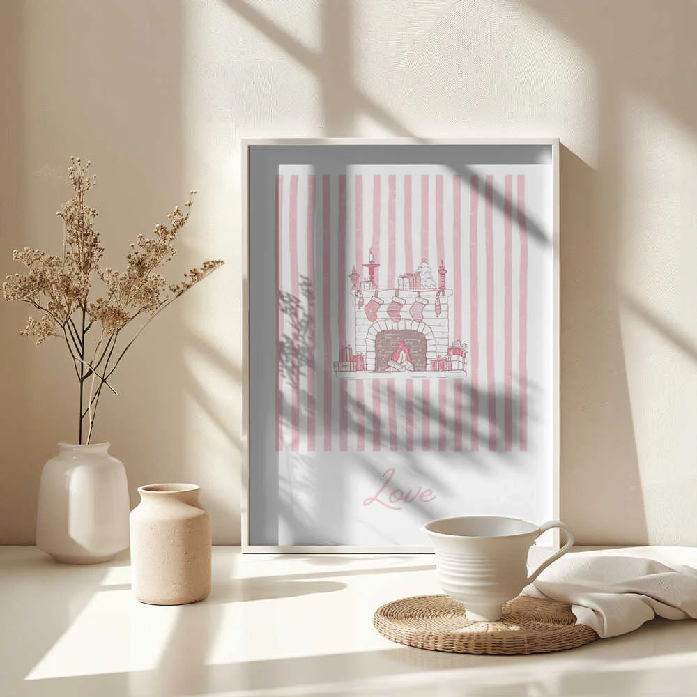 Fireplace Love - Pink Stripes - Image 5