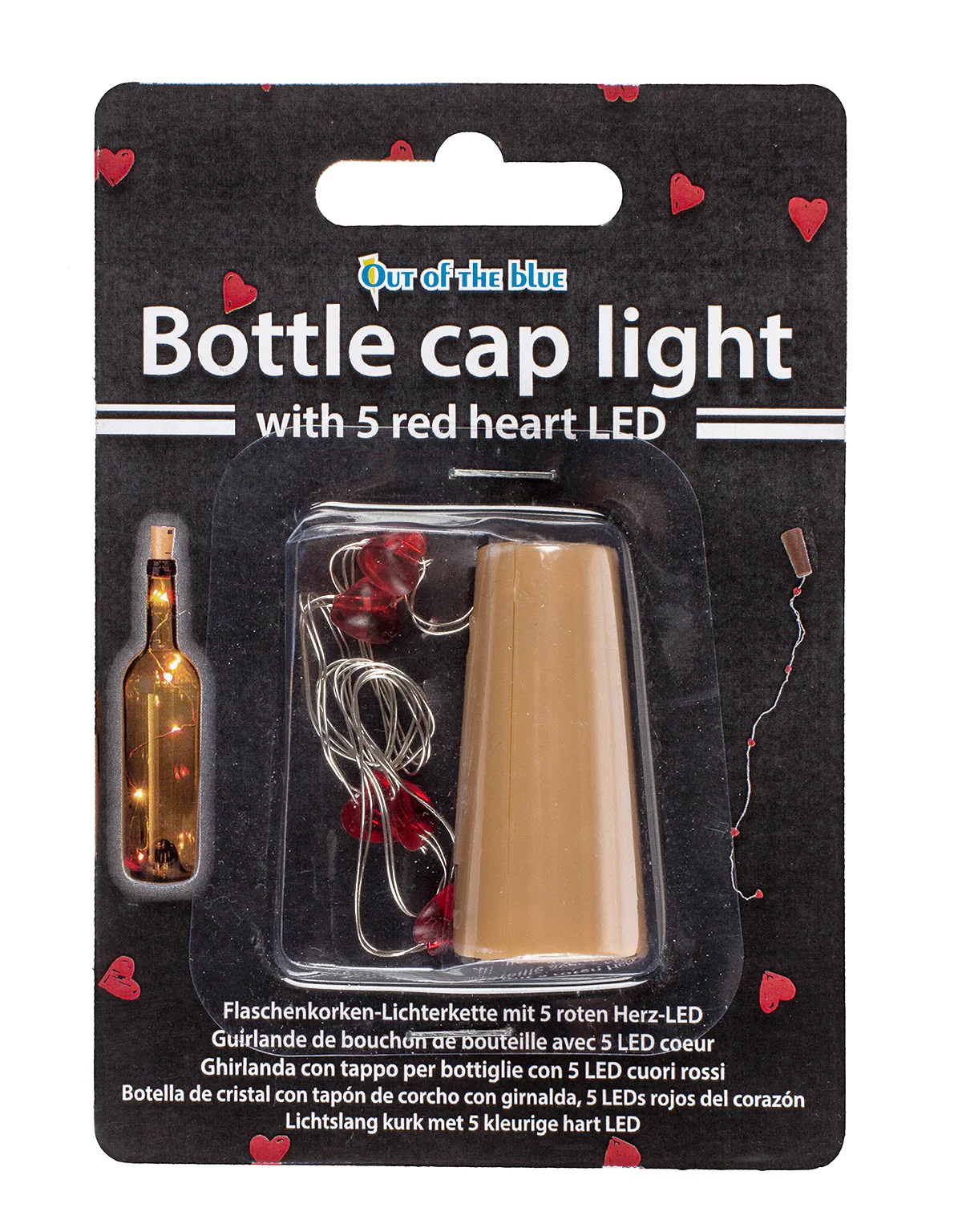 Flaschenkorken Lichterketten 2-er Set mit je 5 Herz LED's - Image 4