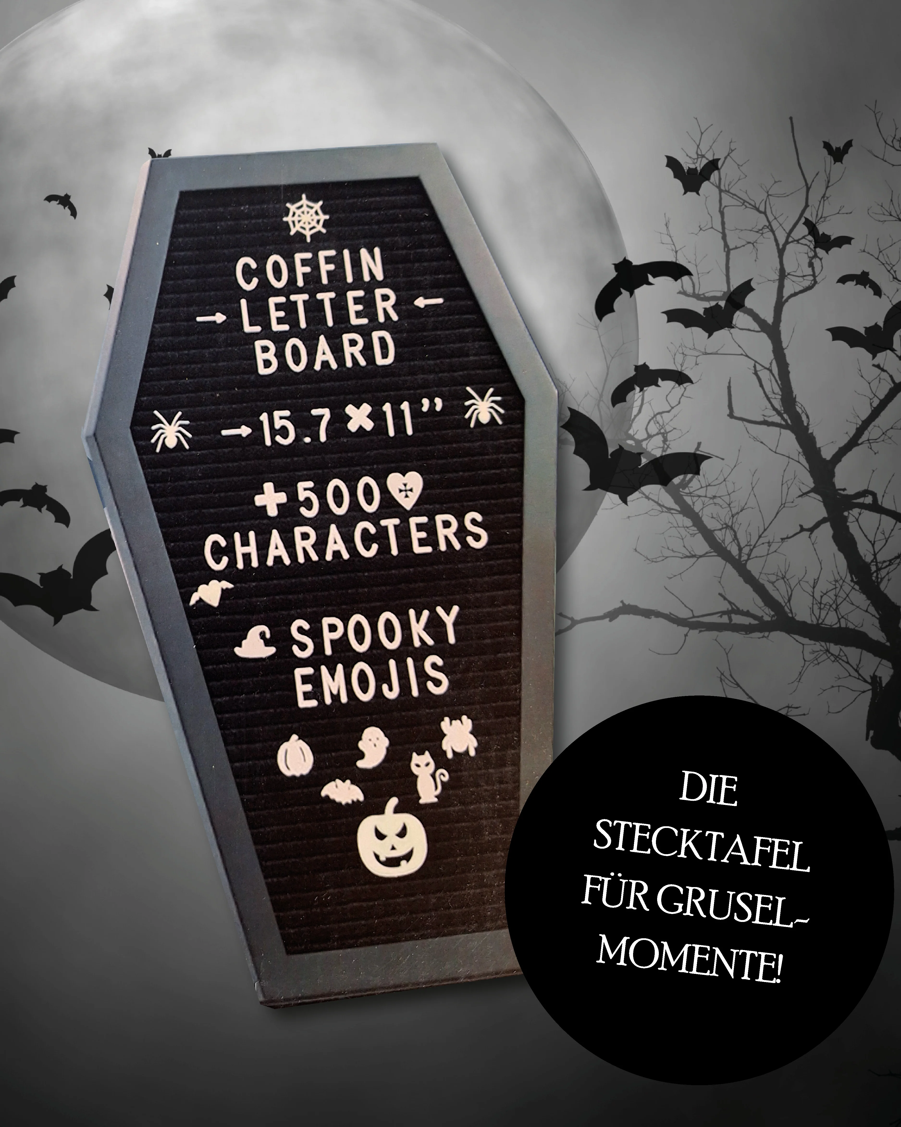 Halloween Sarg Stecktafel zum Stellen oder Hängen - Image 3