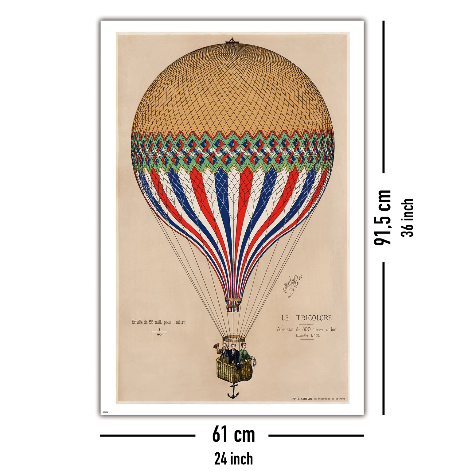 Heißluftballon Poster Le Tricolore, E. Hamelin - Image 5