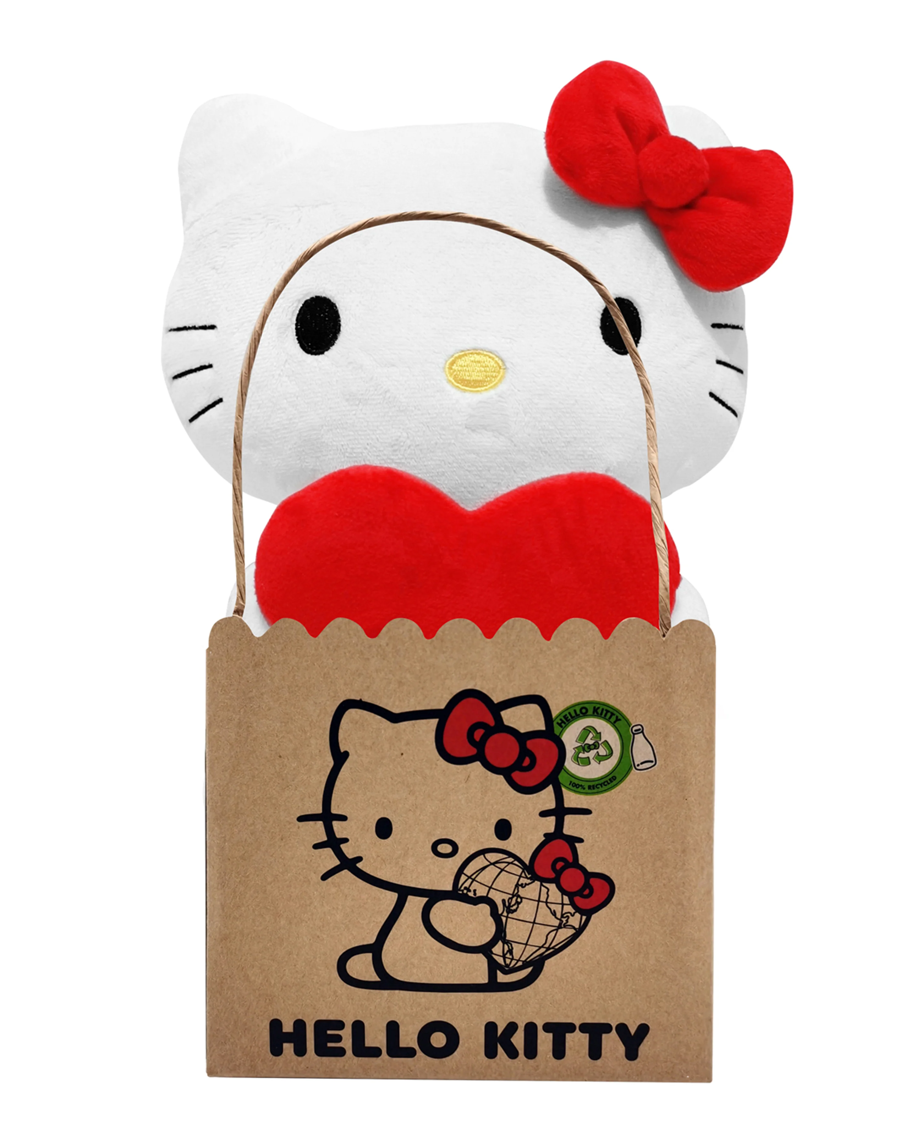 Sanrio - Hello Kitty Classic Eco Edition - Plüschfigur mit Herz, Höhe 24cm - Image 2