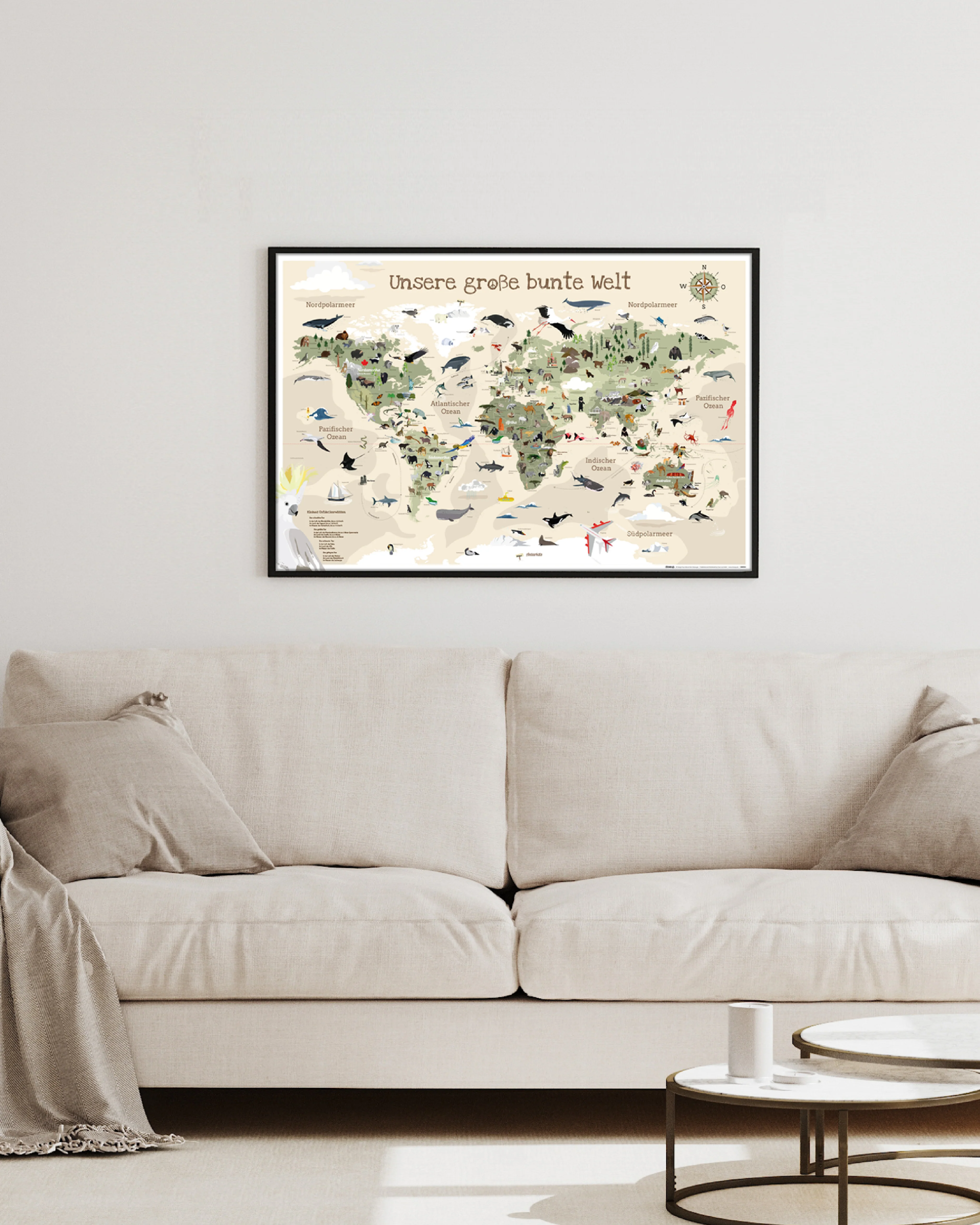 Kinder-Weltkarte XL Poster Beige Version - Image 6
