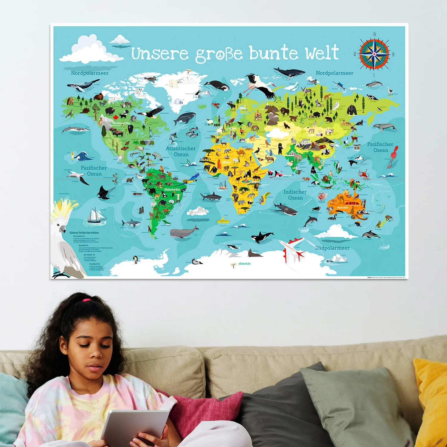 Kinder-Weltkarte XXL Poster Unsere große bunte Welt - Image 3