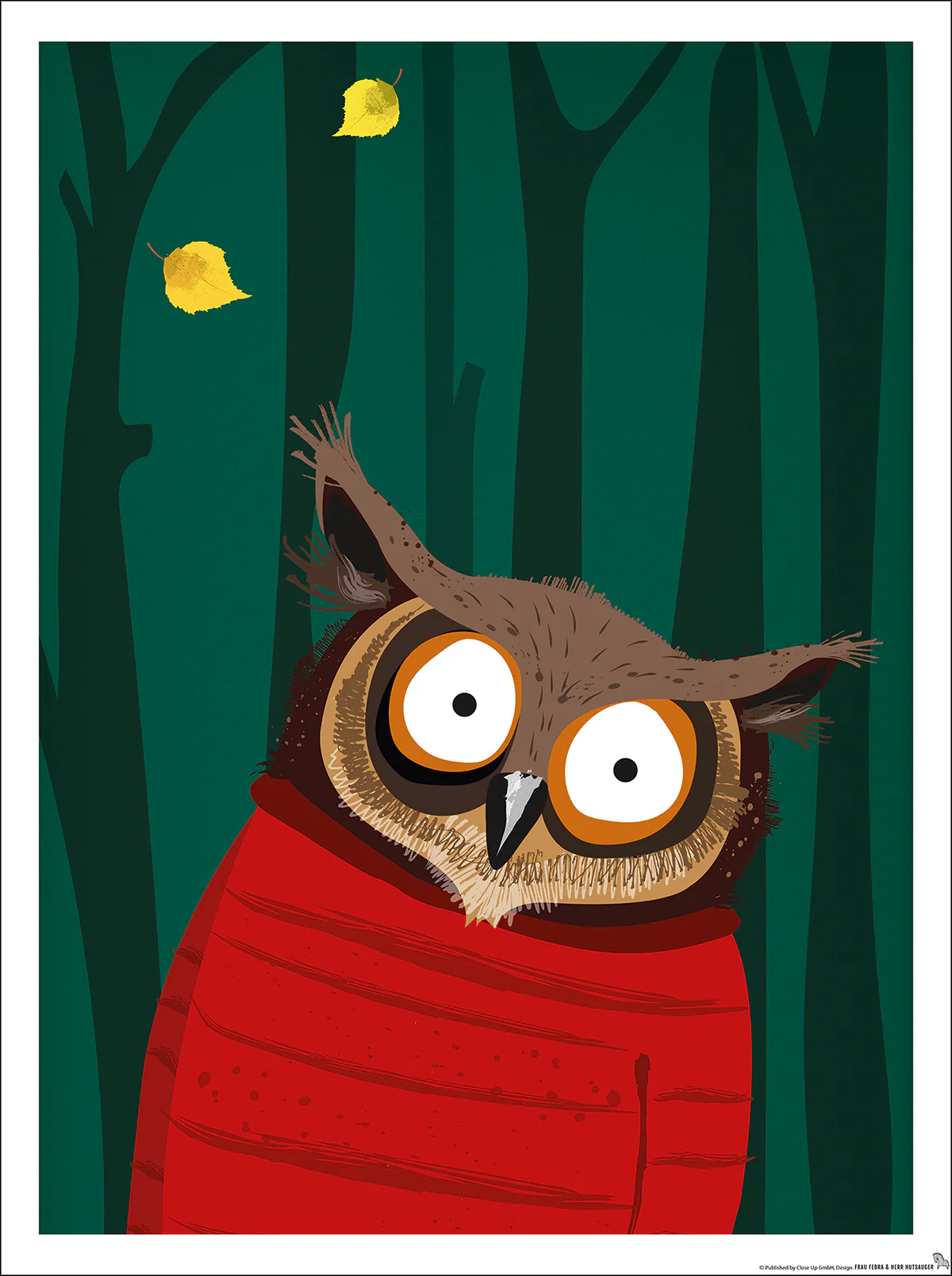 Kinderzimmer Poster Eule Wald