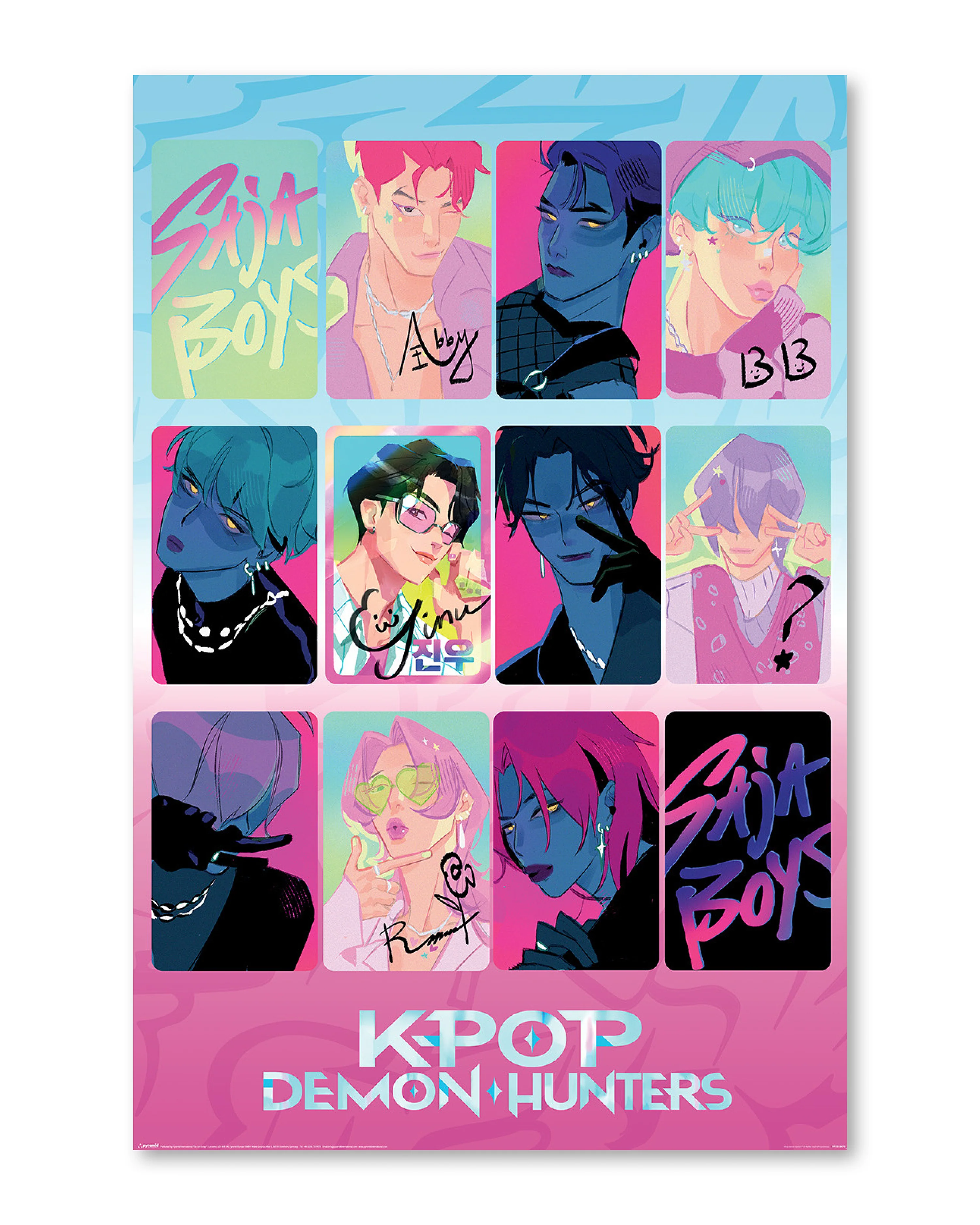 KPop Demon Hunters Poster Saja Boys, Light and Dark