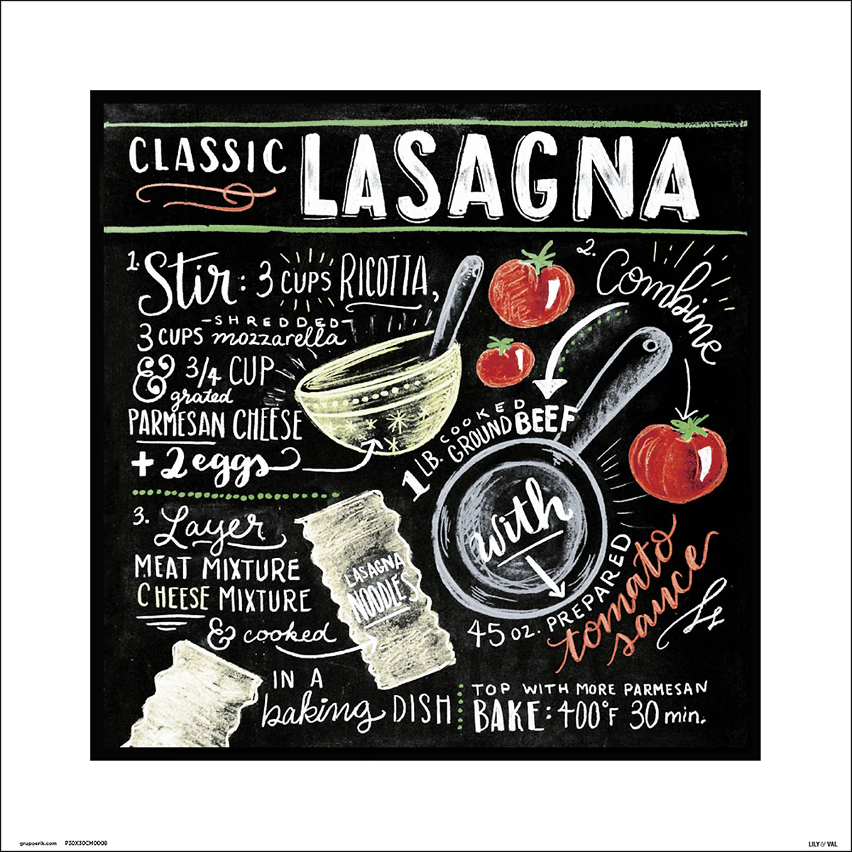 Lily & Val Kunstdruck Classic Lasagna