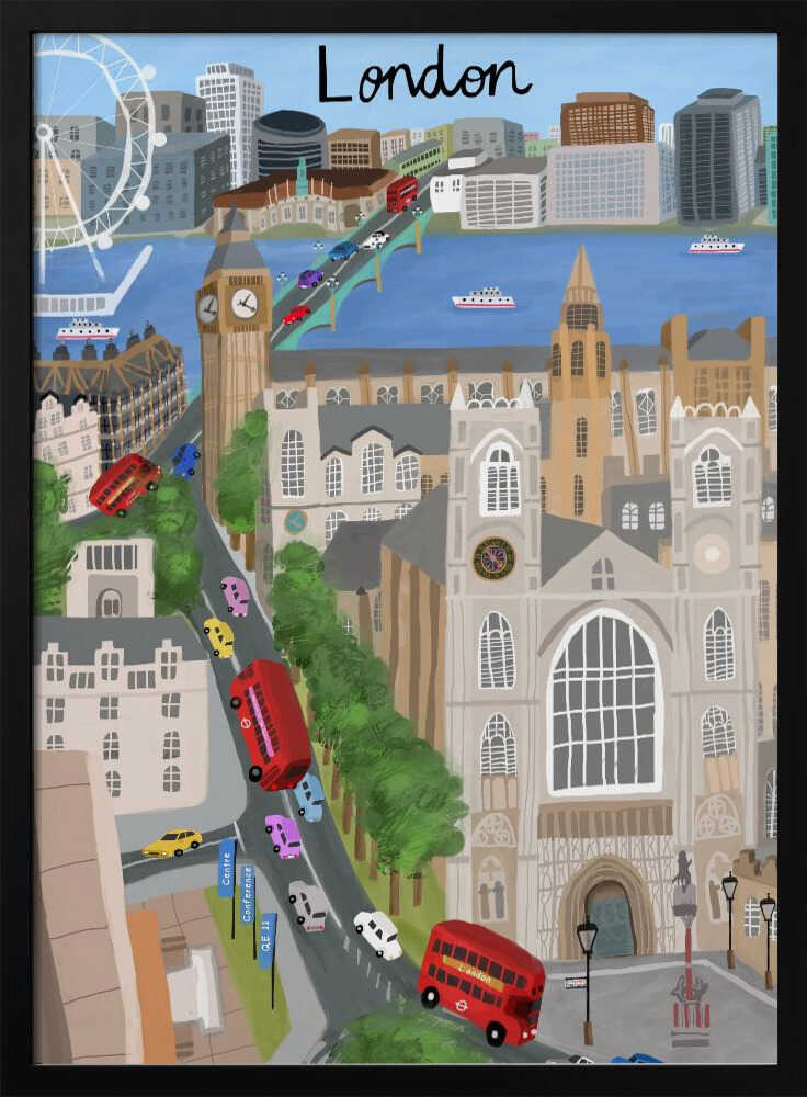 London City with View of the Thames River and Big Ben by Artist Carla Daly - Image 8