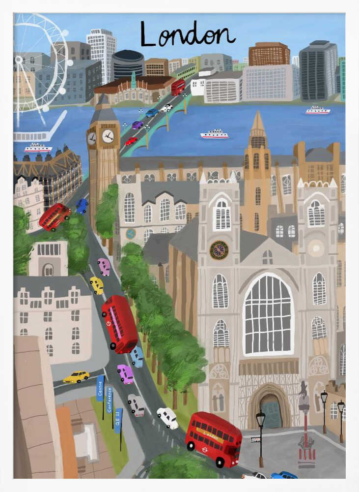 London City with View of the Thames River and Big Ben by Artist Carla Daly - Image 9