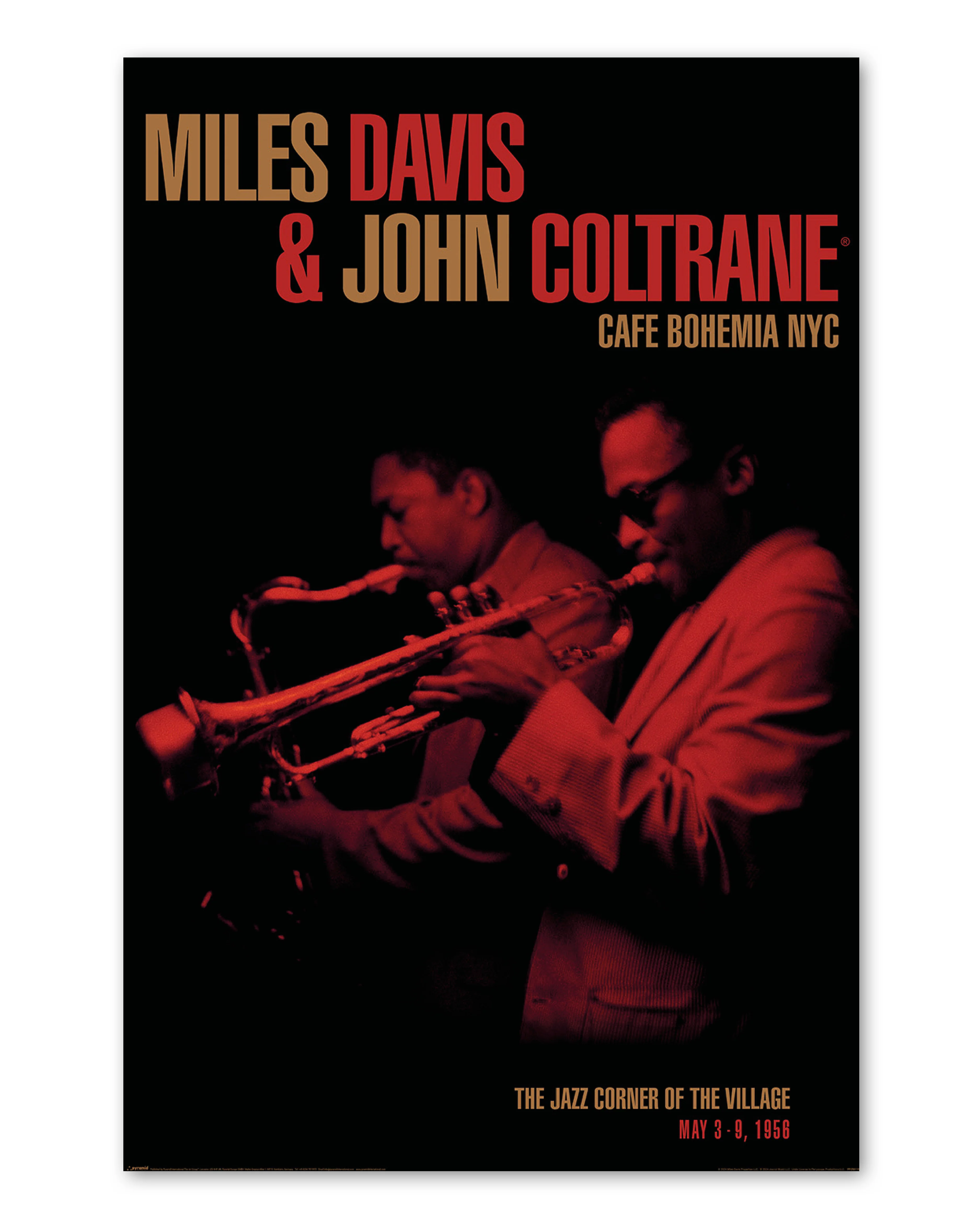 M. Davis & J. Coltrane Poster Cafe Bohemia NYC