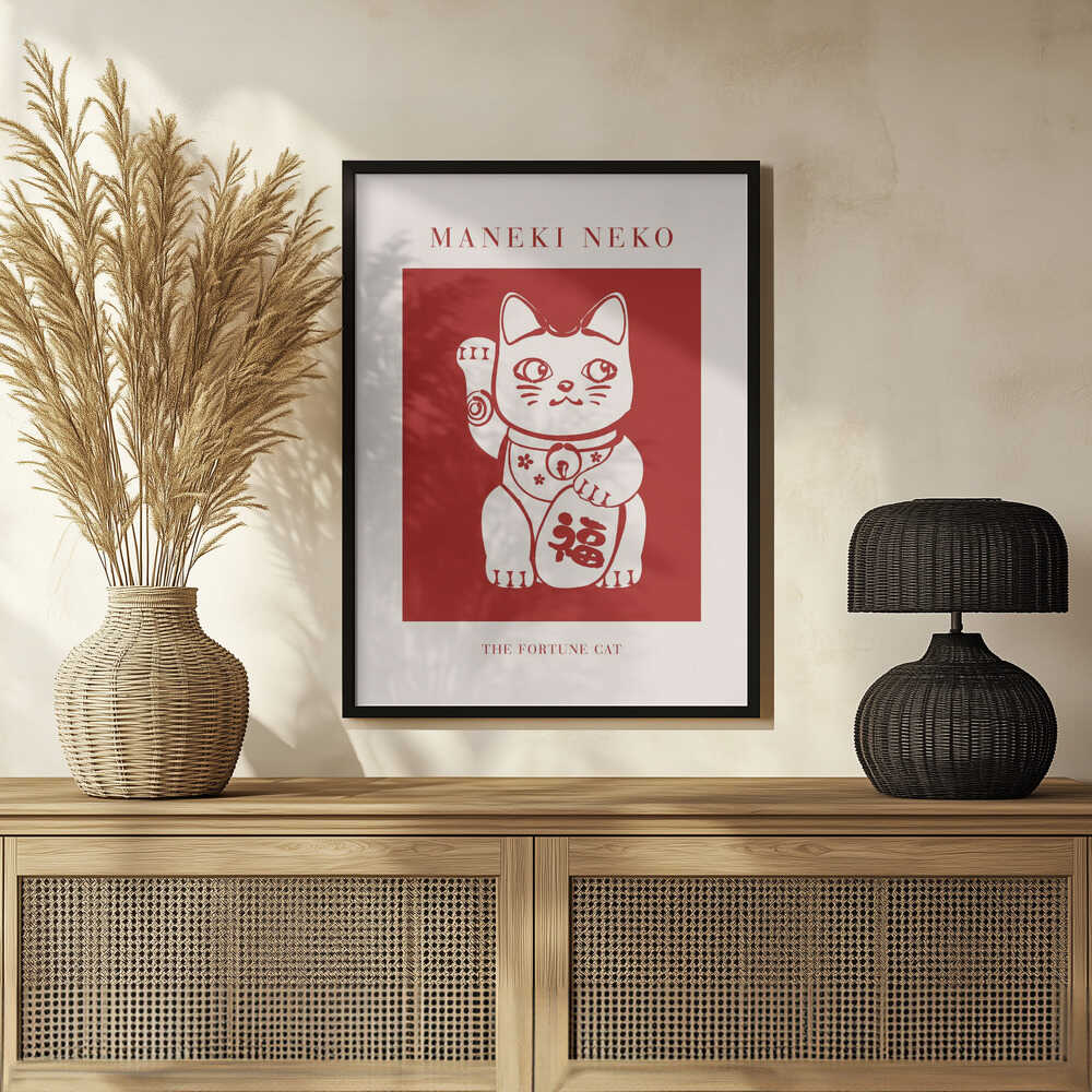 Maneki-Neko Cat Red - Image 3