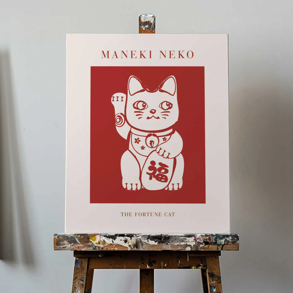 Maneki-Neko Cat Red - Image 4