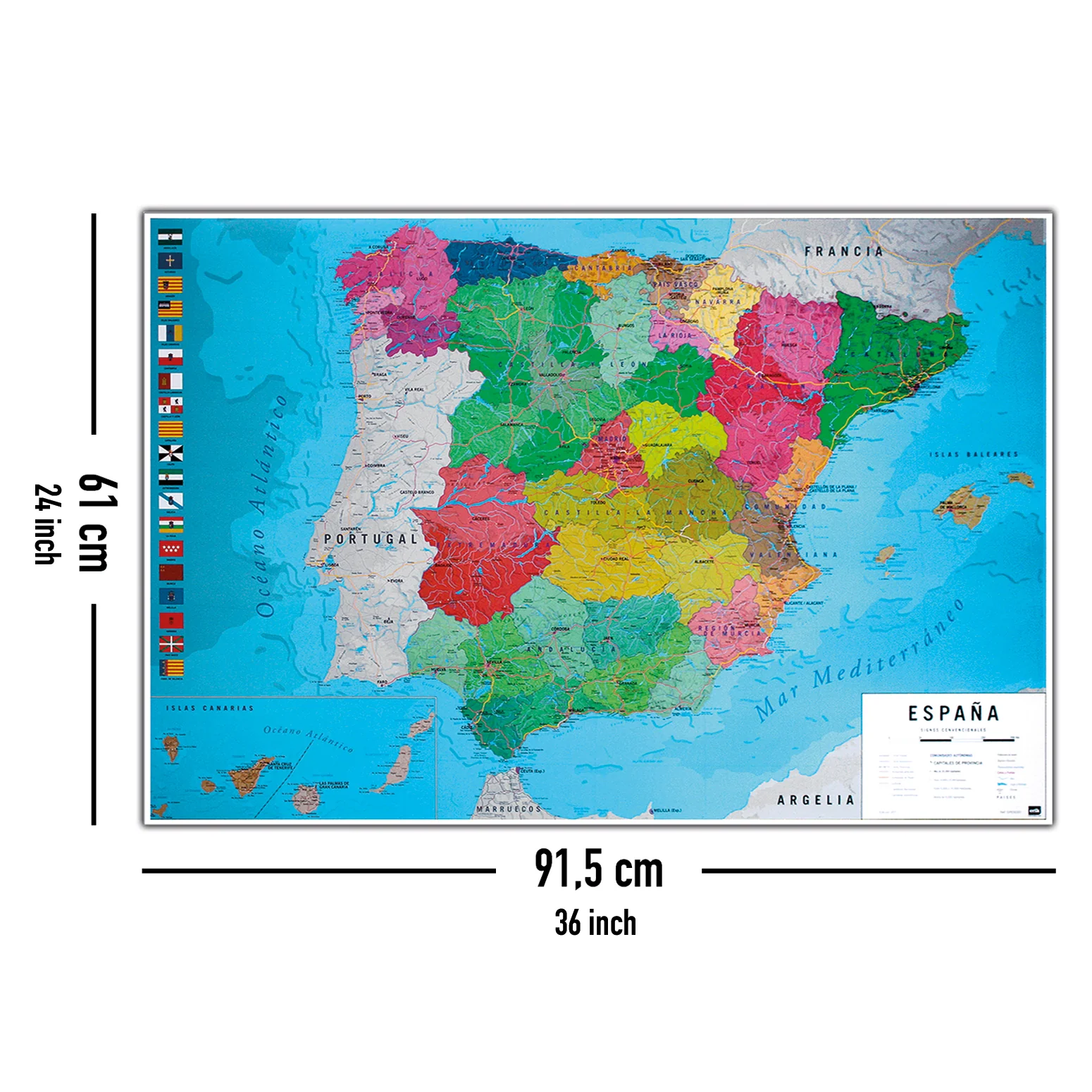 Mapa Físico Político de España Karte von Spanien - Image 10