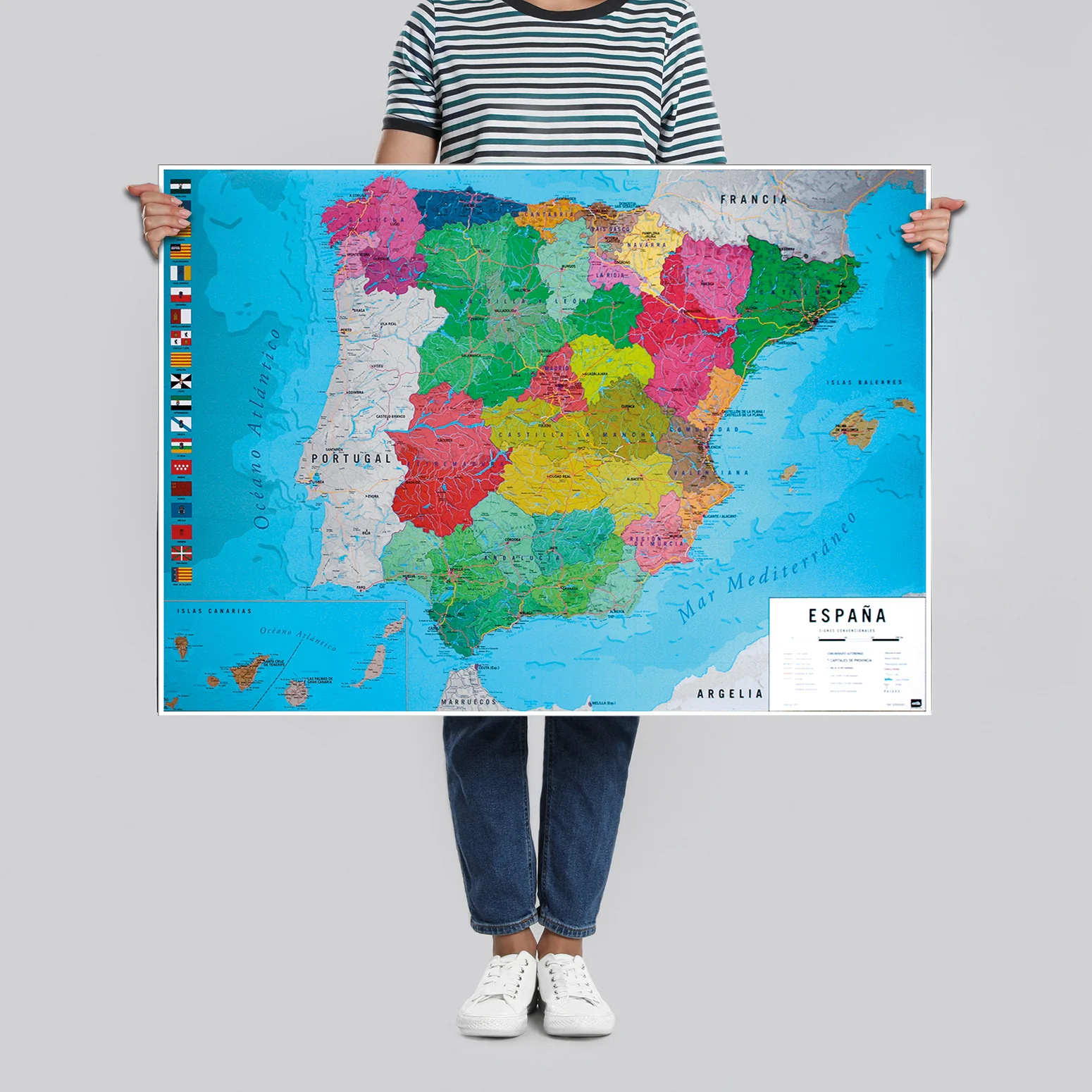 Mapa Físico Político de España Karte von Spanien - Image 4