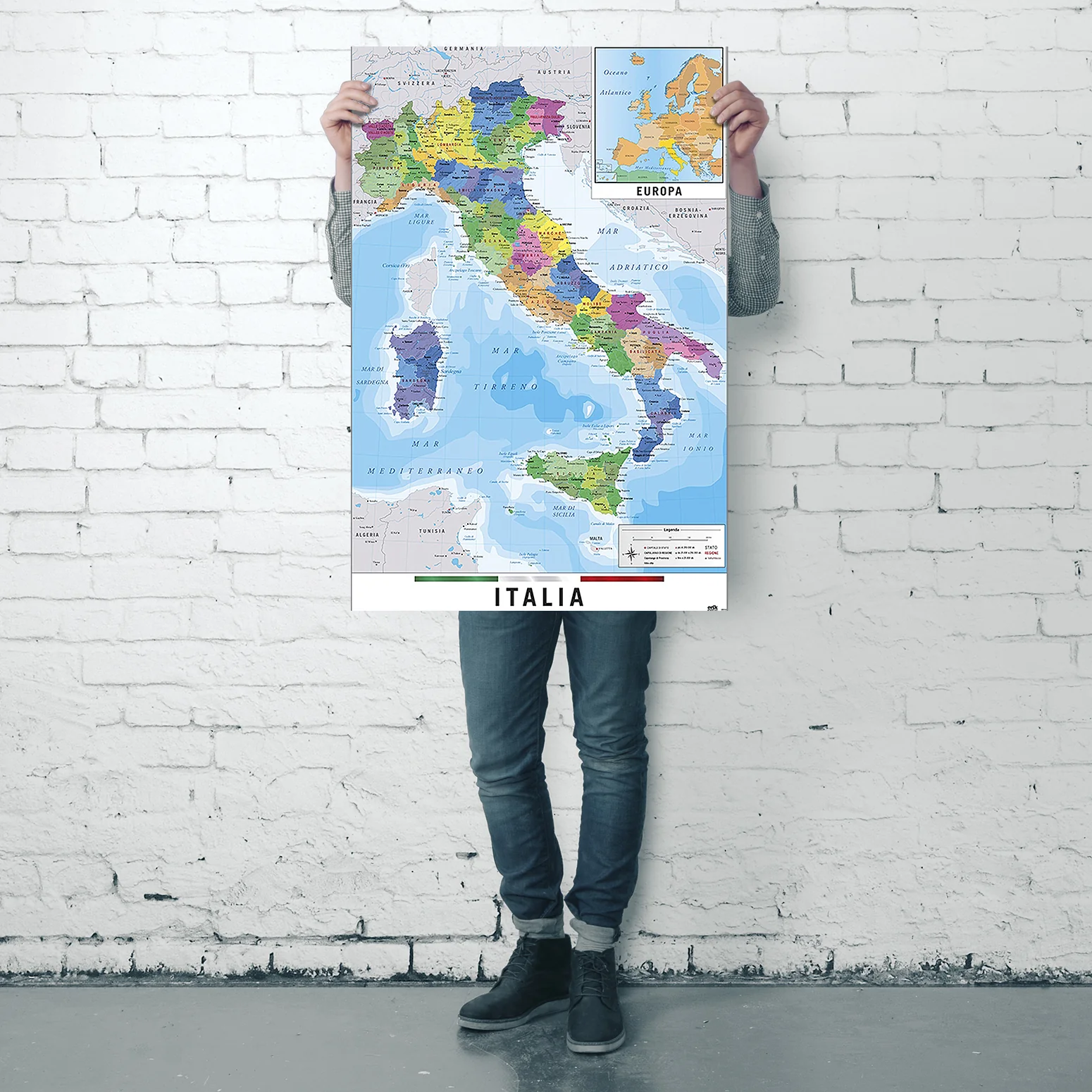Mappa Italia Fisico Politico Karte von Italien - Image 4