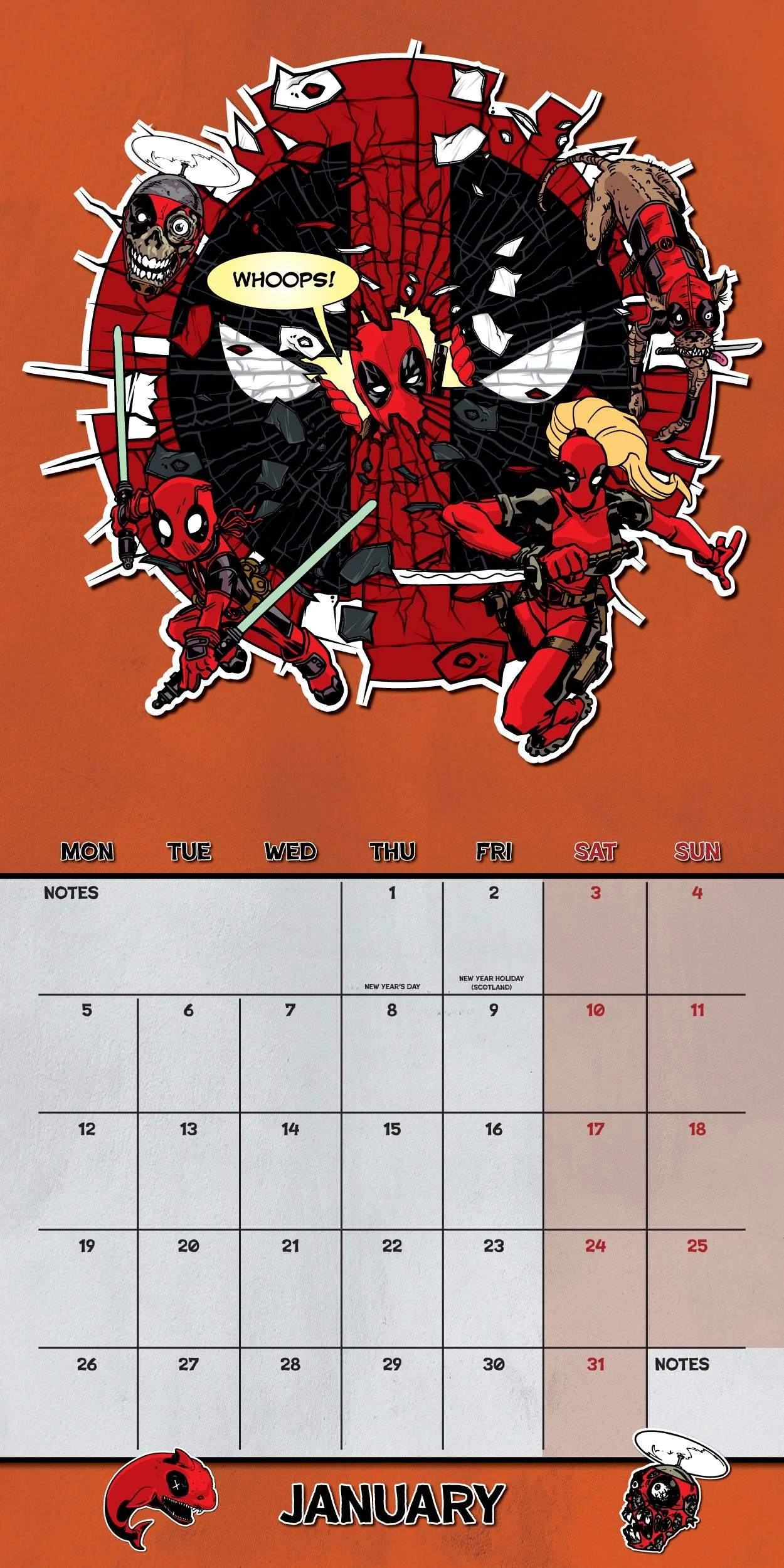 Marvel Deadpool Kalender 2026 - Image 3