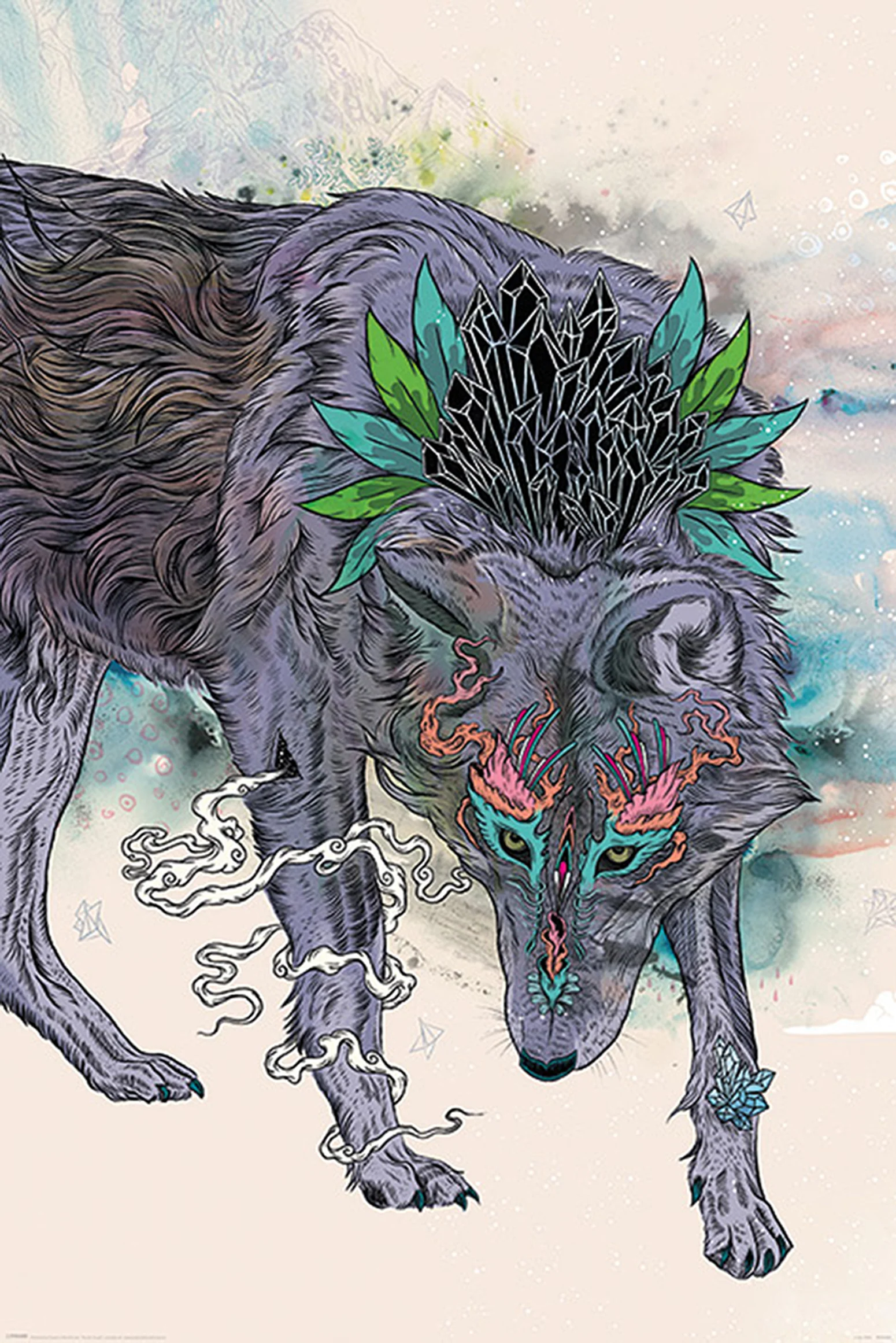 Mat Miller Poster Journeying Spirit - Wolf