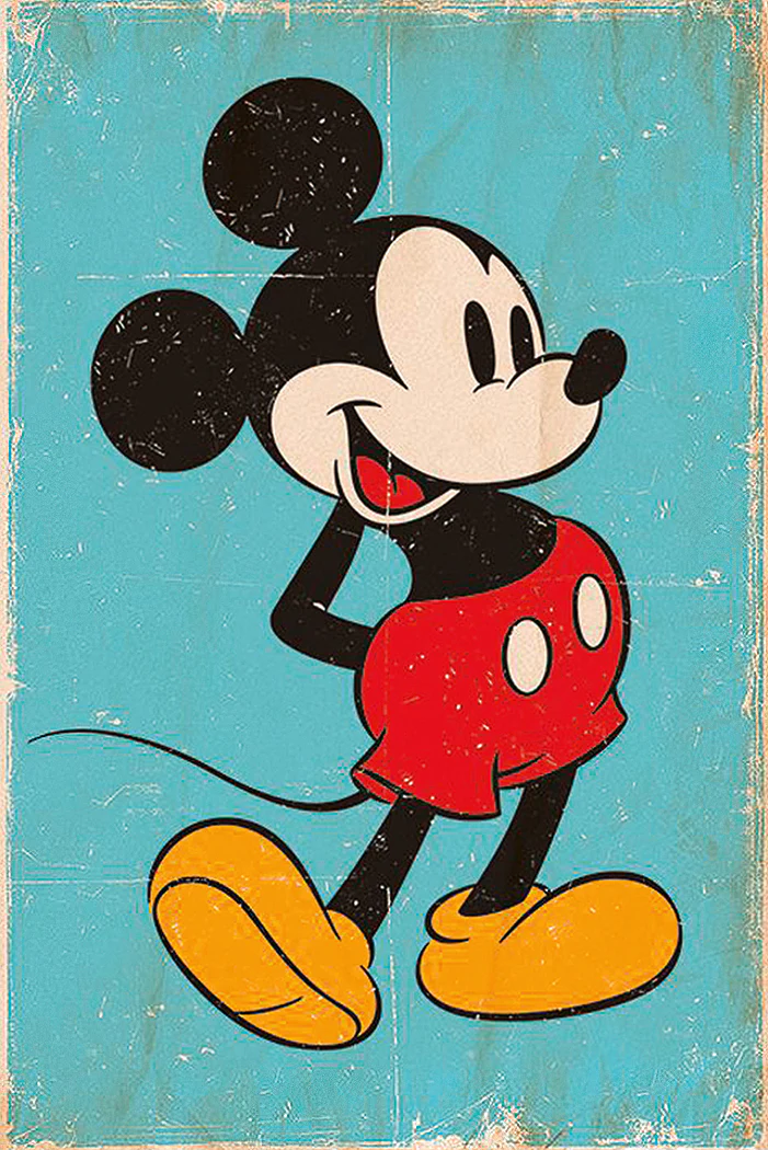 Mickey Mouse Poster Retro Blue - Image 6