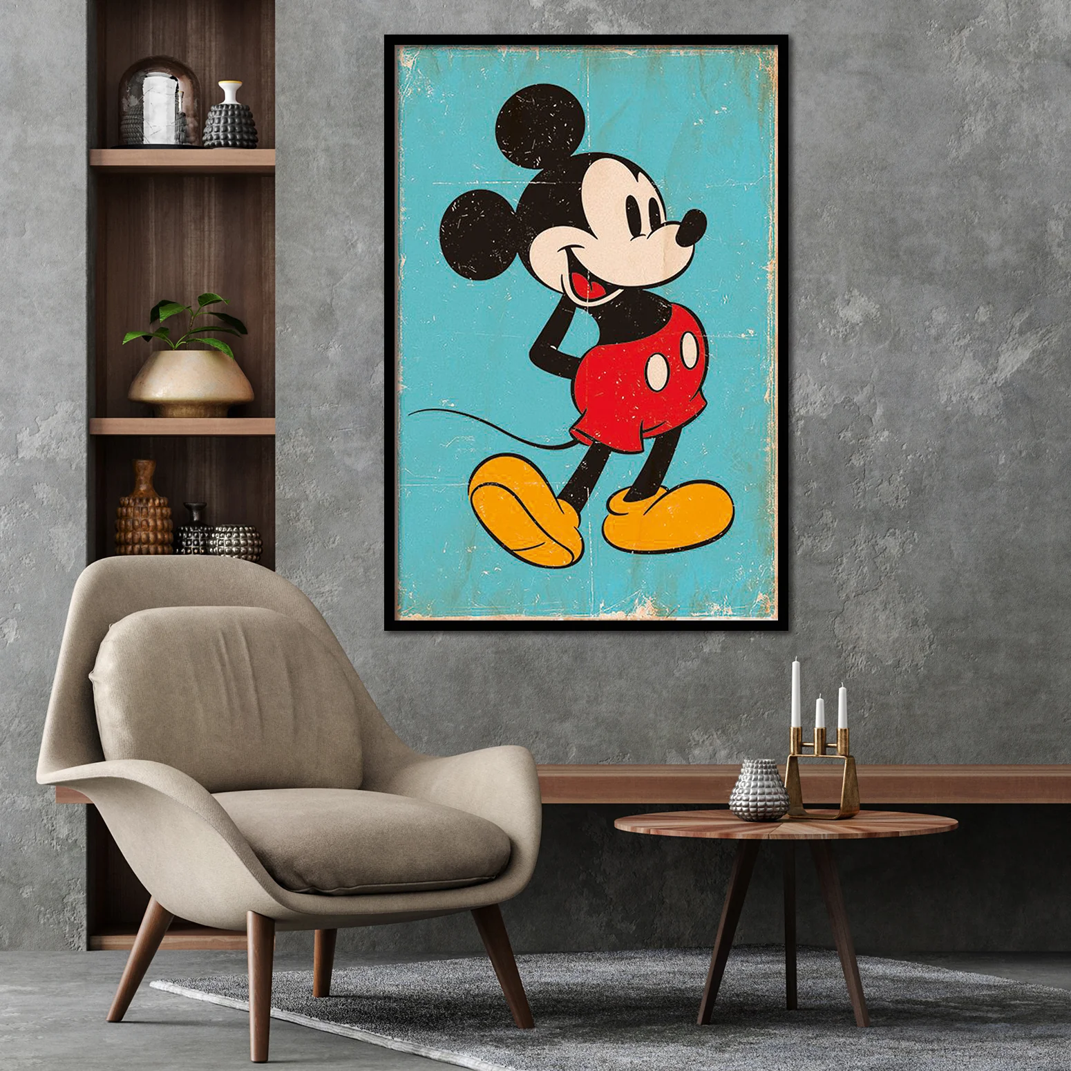 Mickey Mouse Poster Retro Blue - Image 7