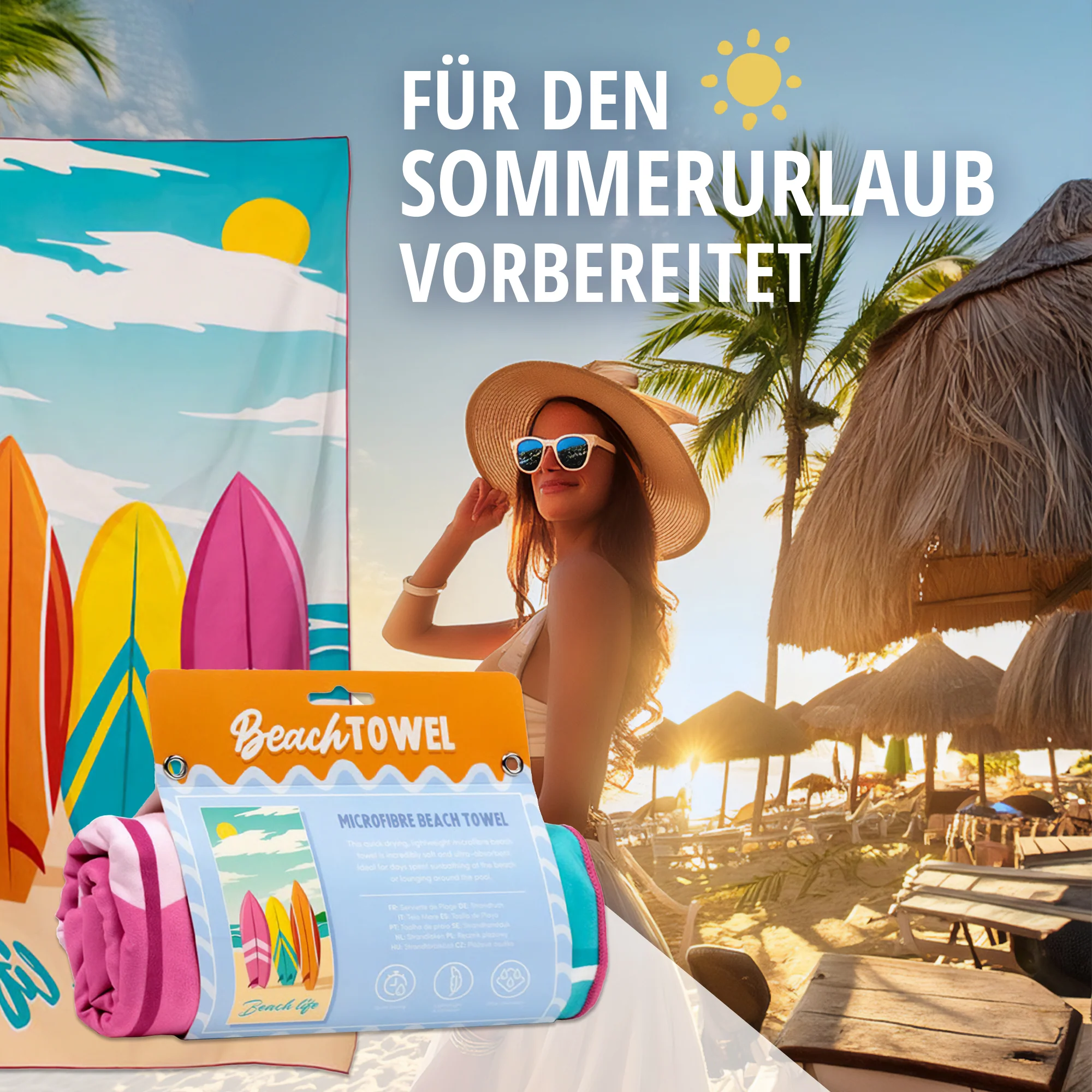 Mikrofaser Strandtuch Beach Life Surf - Image 2