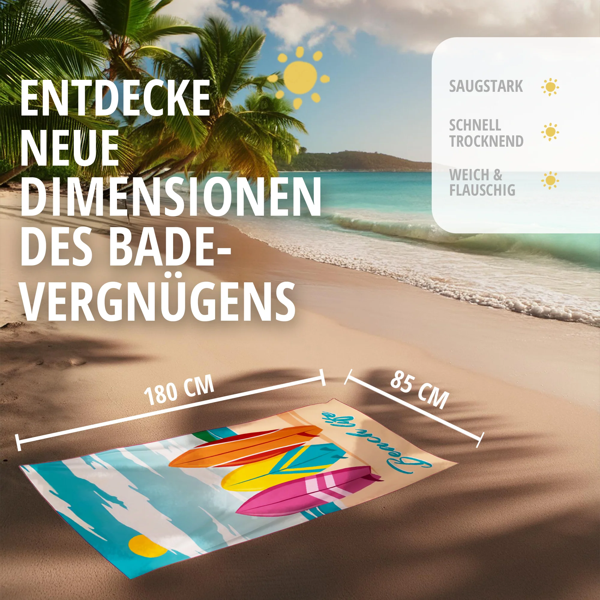 Mikrofaser Strandtuch Beach Life Surf - Image 9