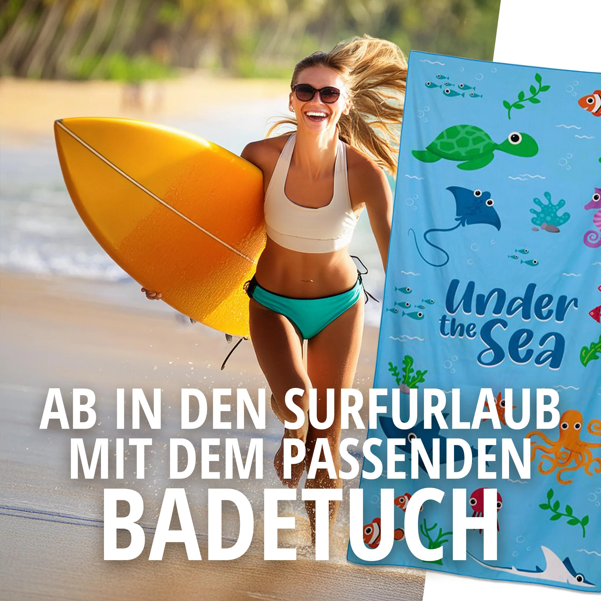 Mikrofaser Strandtuch Under the Sea Meerestiere - Image 7