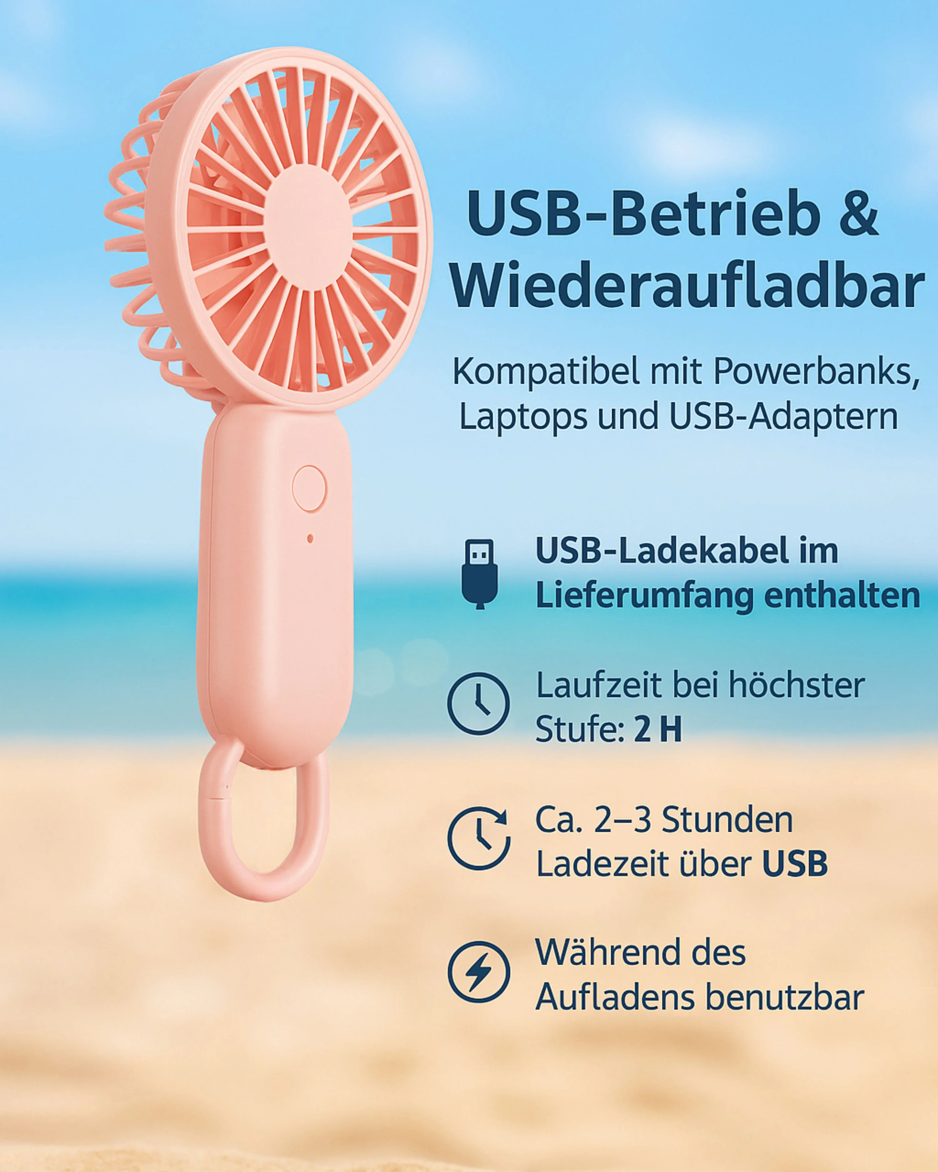 Mini-USB-Ventilator ca. 6 x 15 cm - Image 2